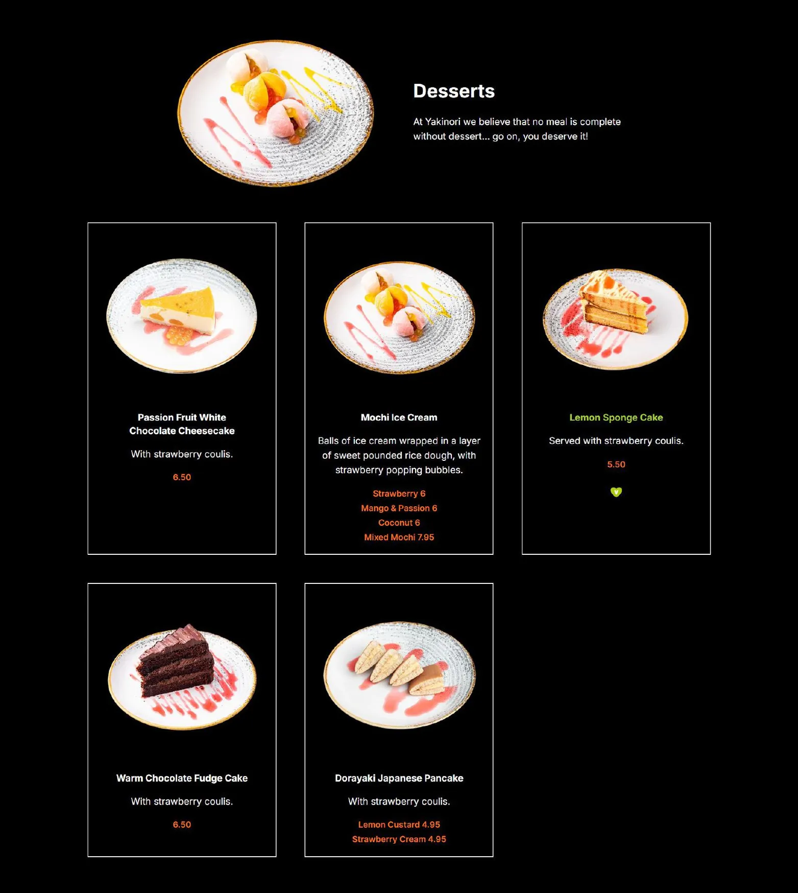 Yakinori menu, page 13