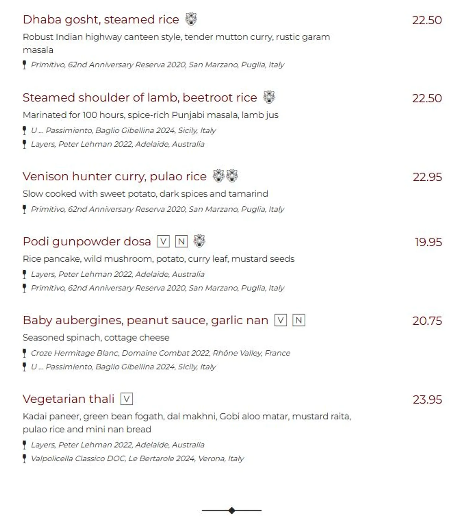 Babur menu, page 4