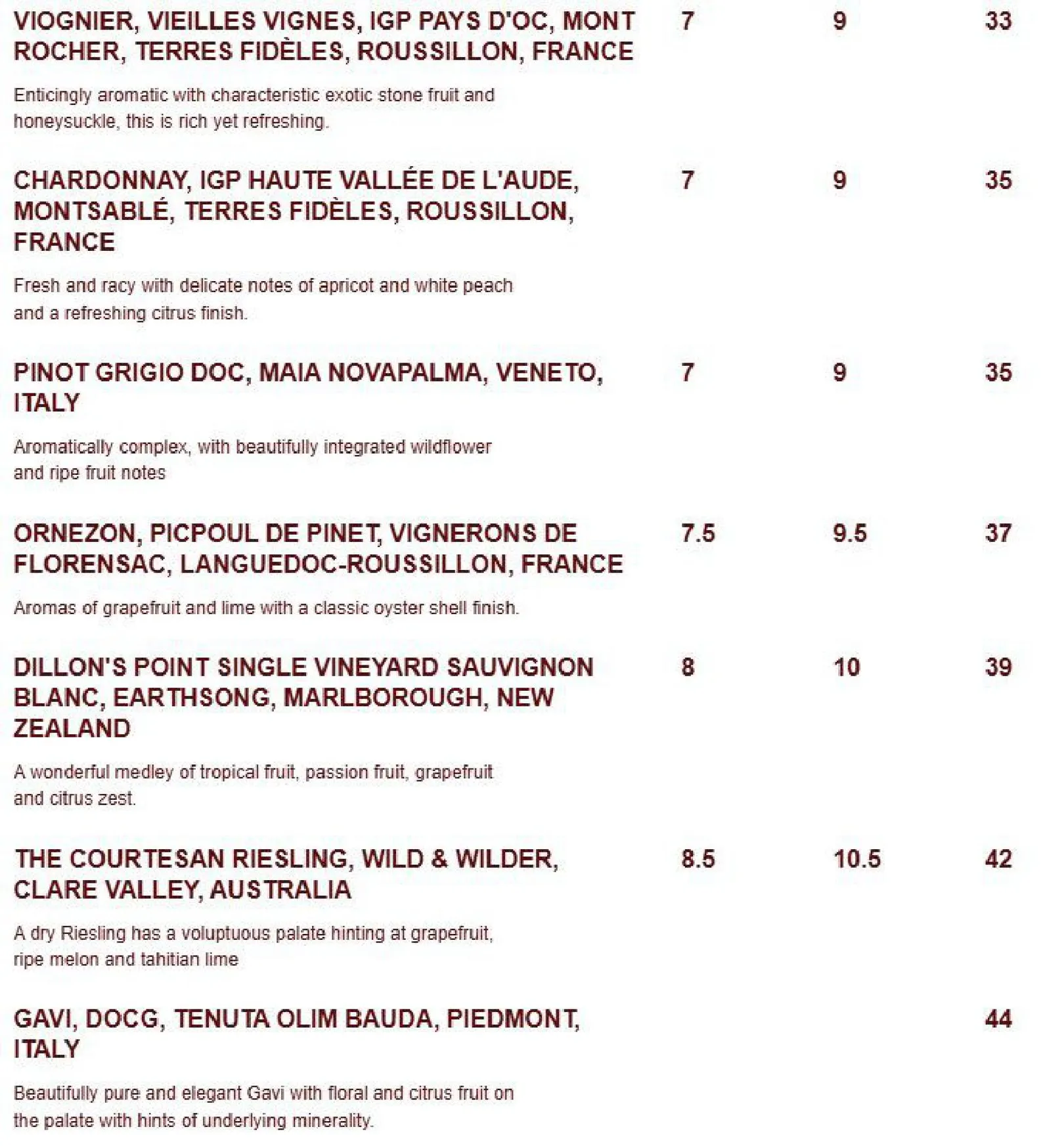 Dublin St Social menu, page 4