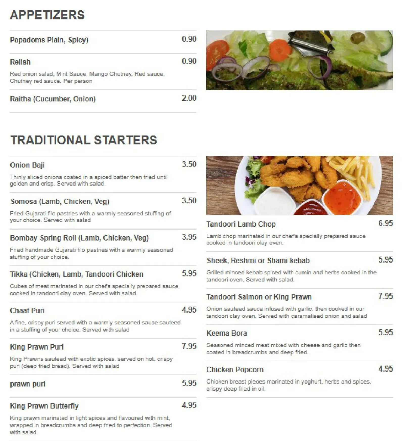 Jaipur of Chigwell menu, page 1