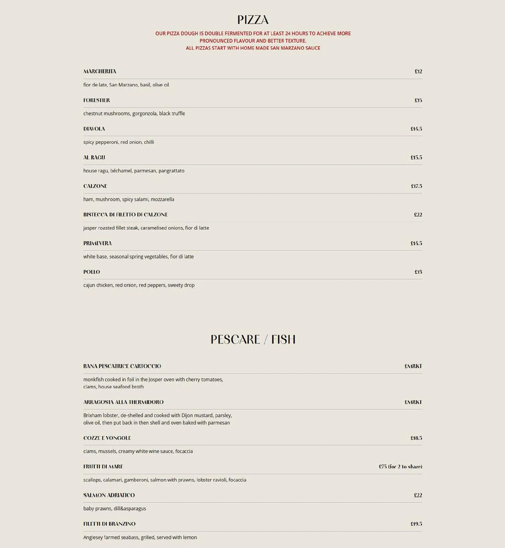 Don Giovanni menu, page 4
