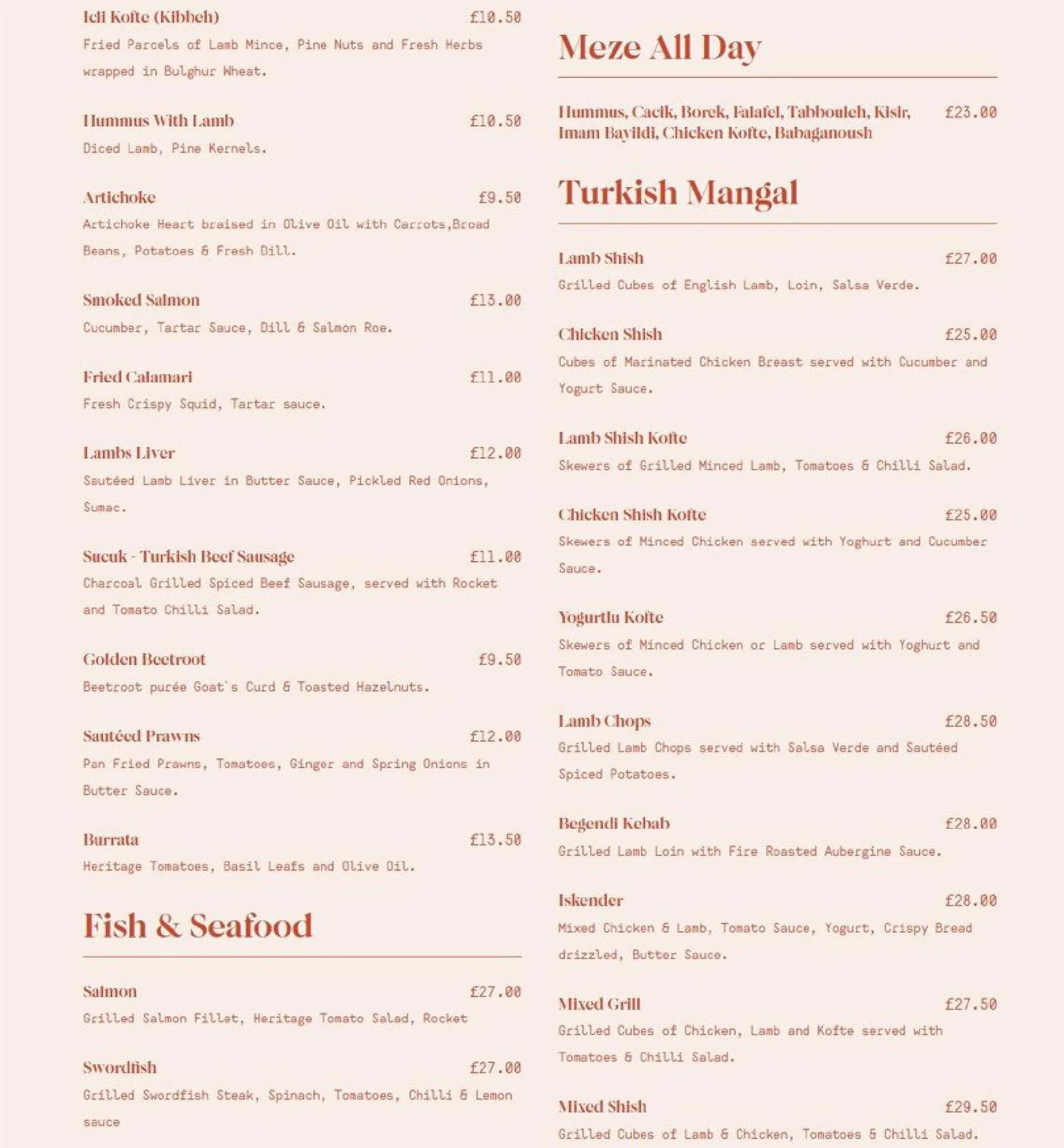 HAZ Bishopsgate menu, page 2
