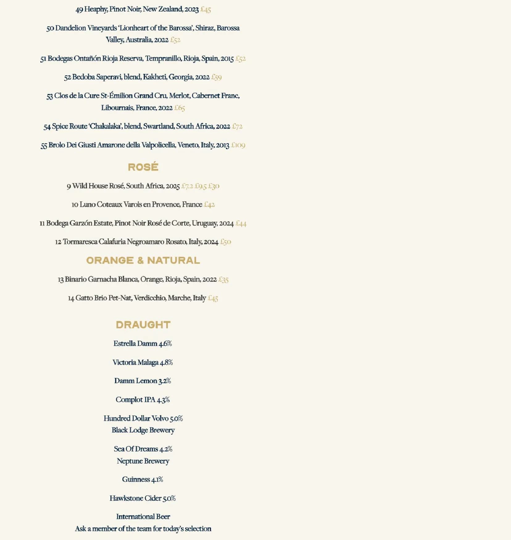 Barnacle menu, page 5