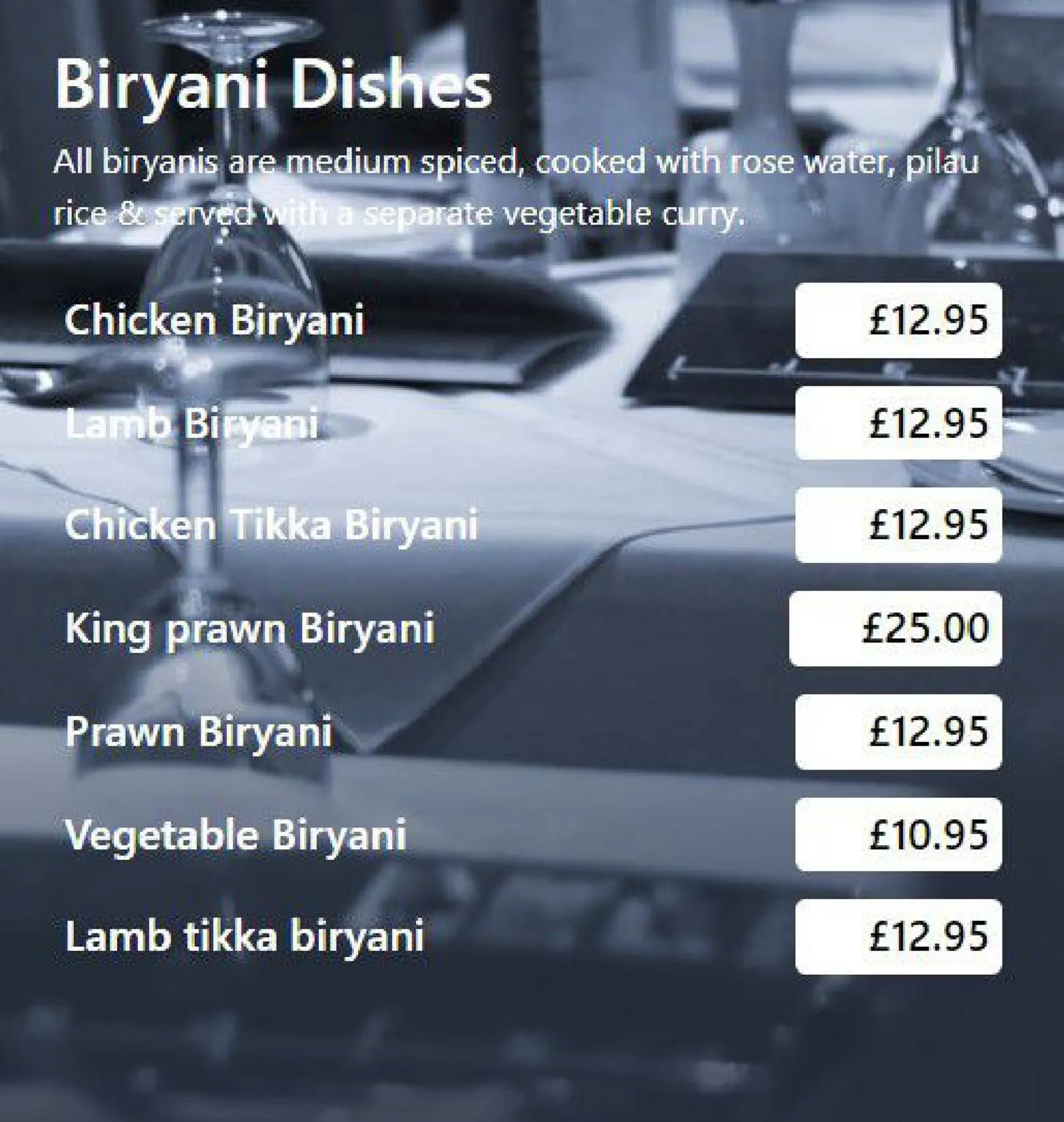 Raj Bari menu, page 5