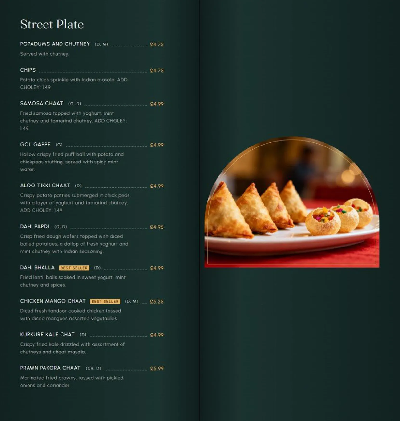 400 Degrees menu, page 1