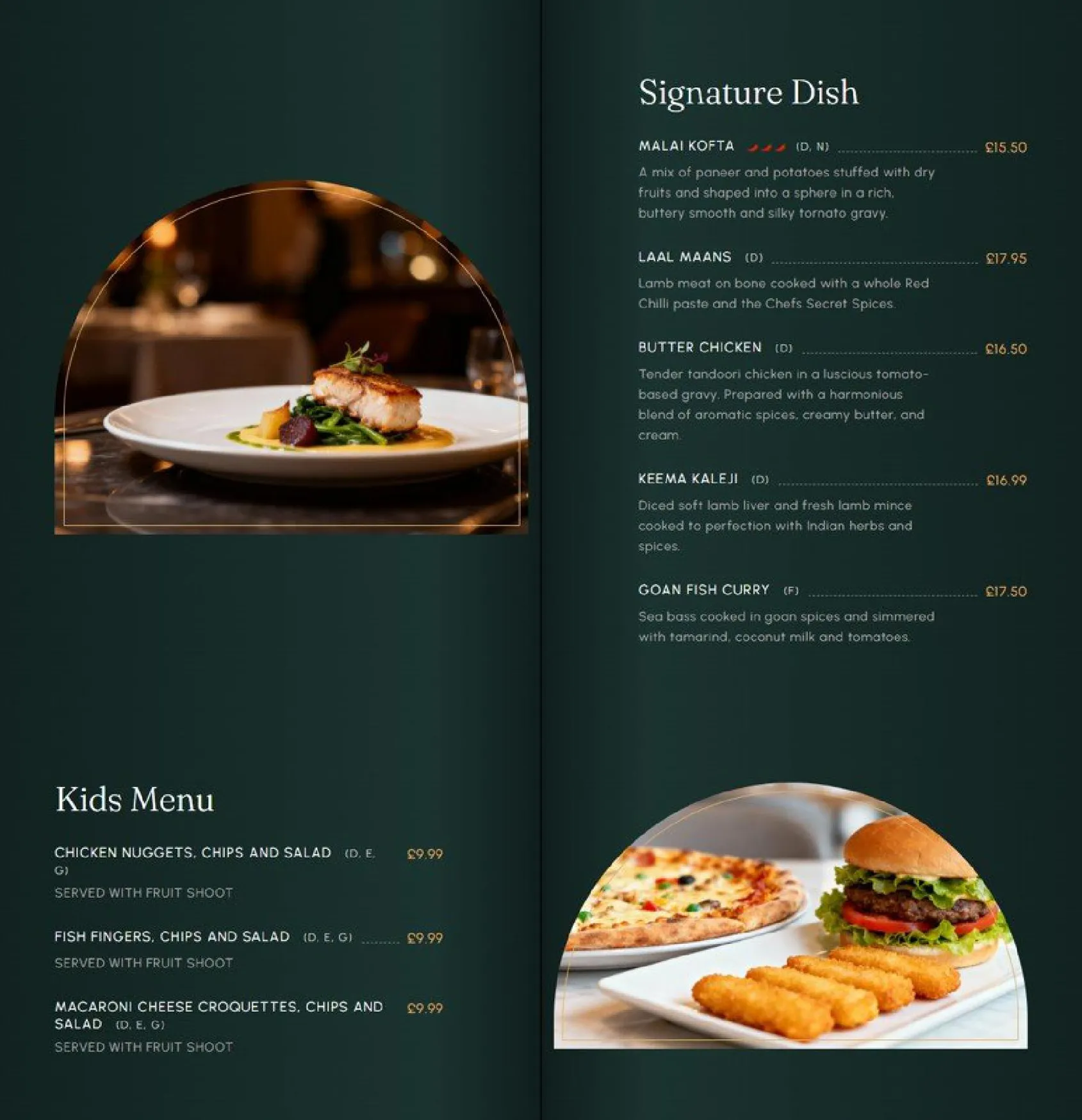 400 Degrees menu, page 6