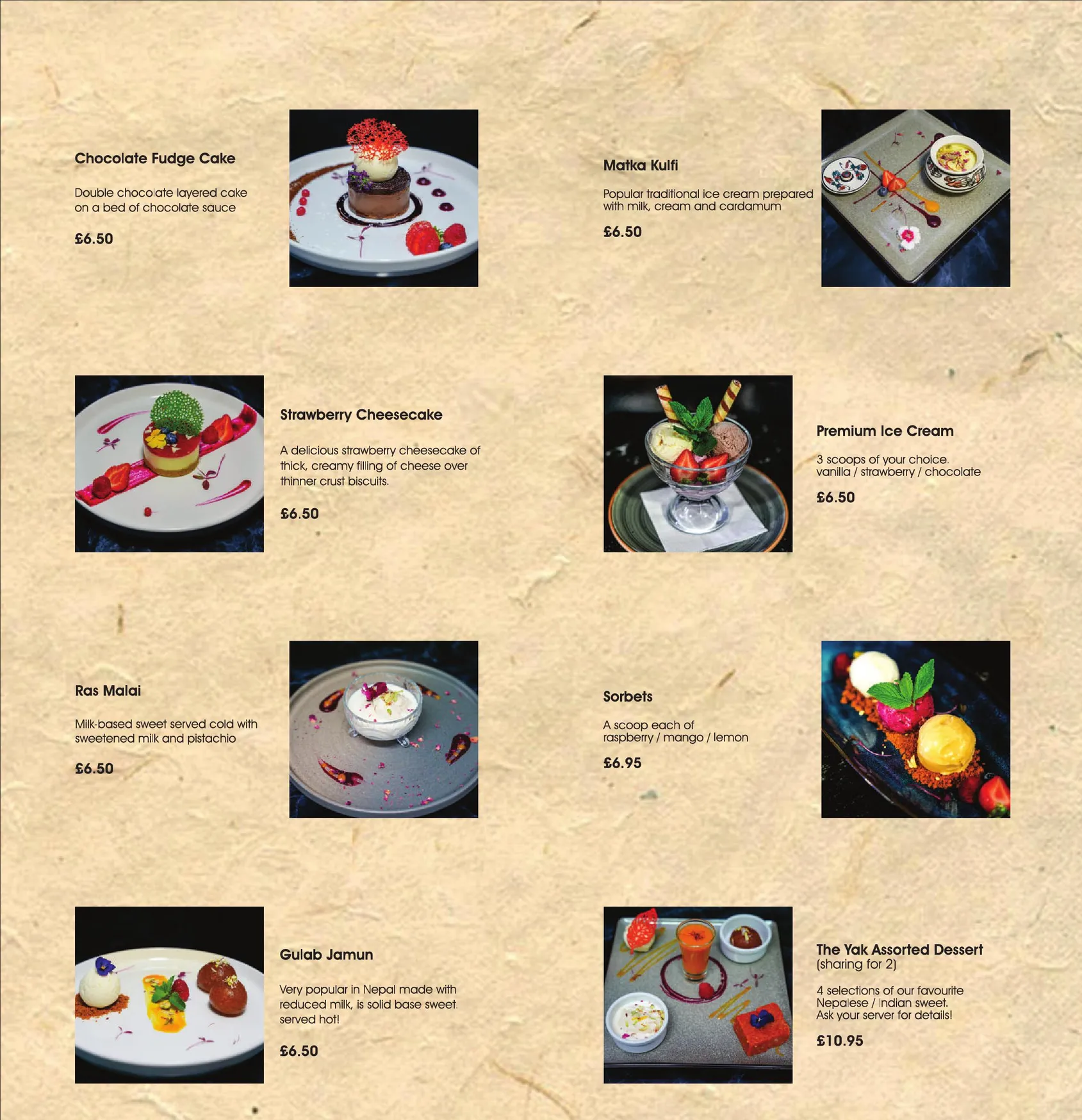 The Yak Nepalese & Indian Cuisine menu, page 8