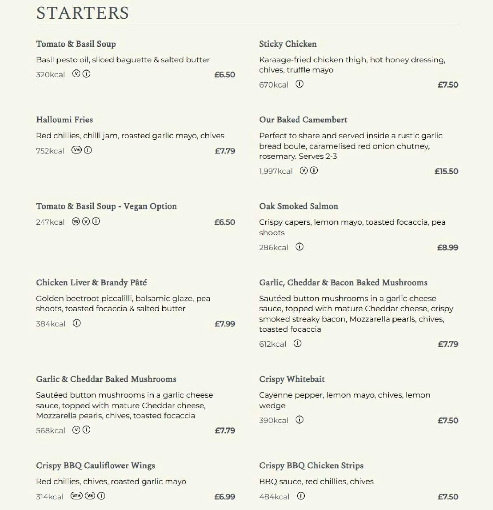 The Folly menu, page 1