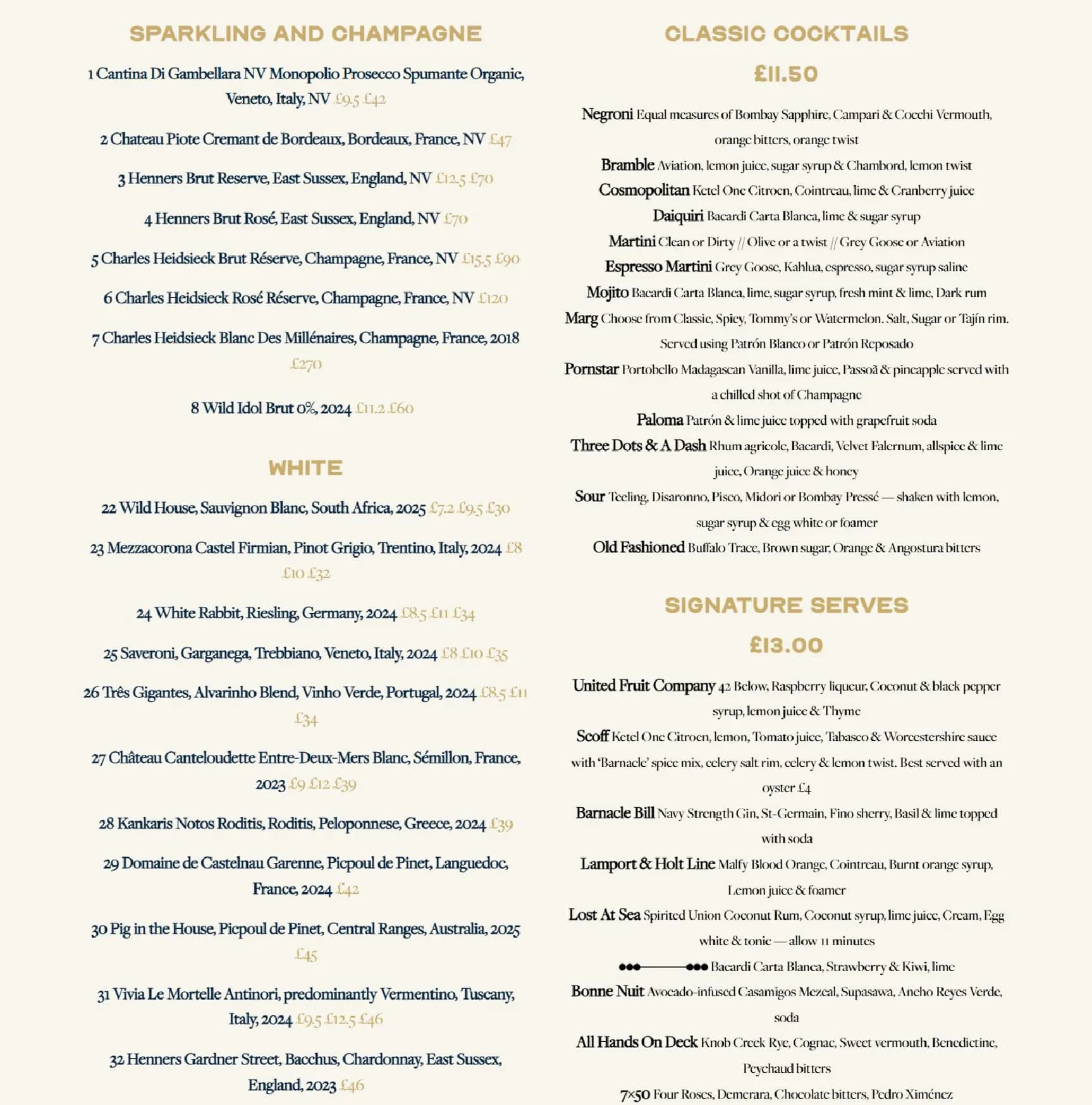 Barnacle menu, page 3