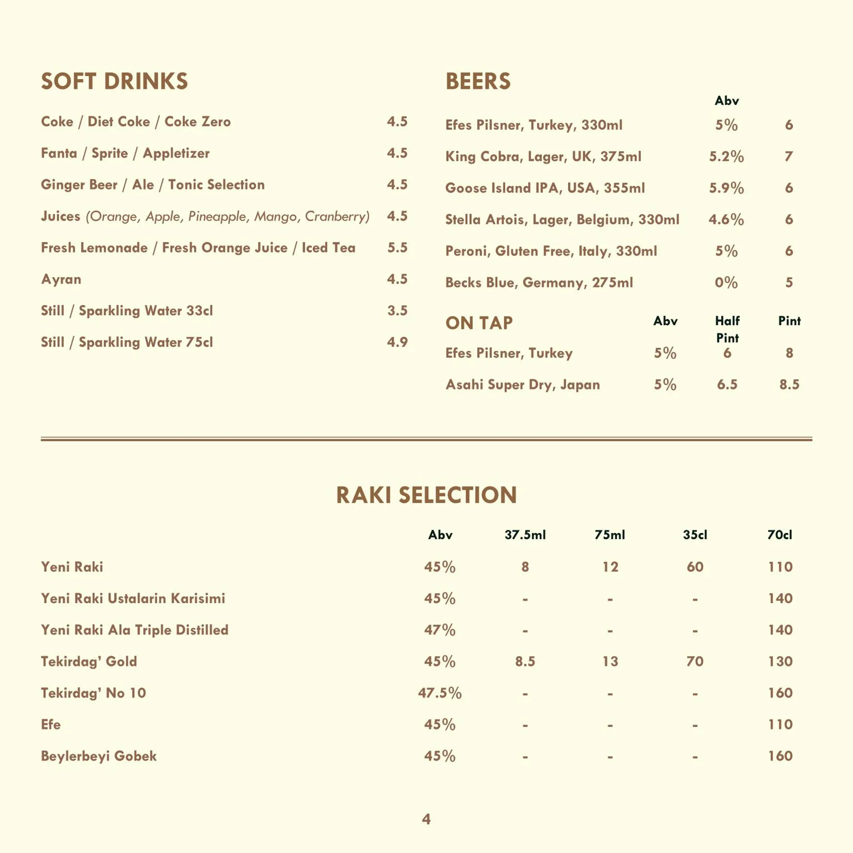 Kibele menu, page 6