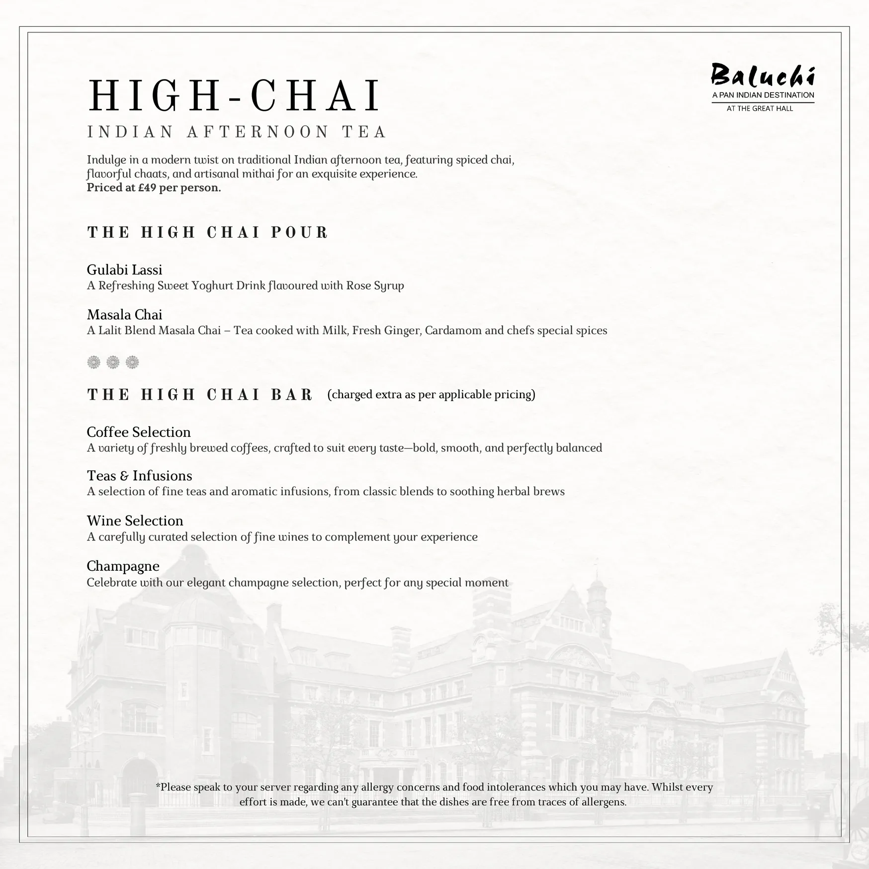 High Chai at The LaLiT menu, page 4