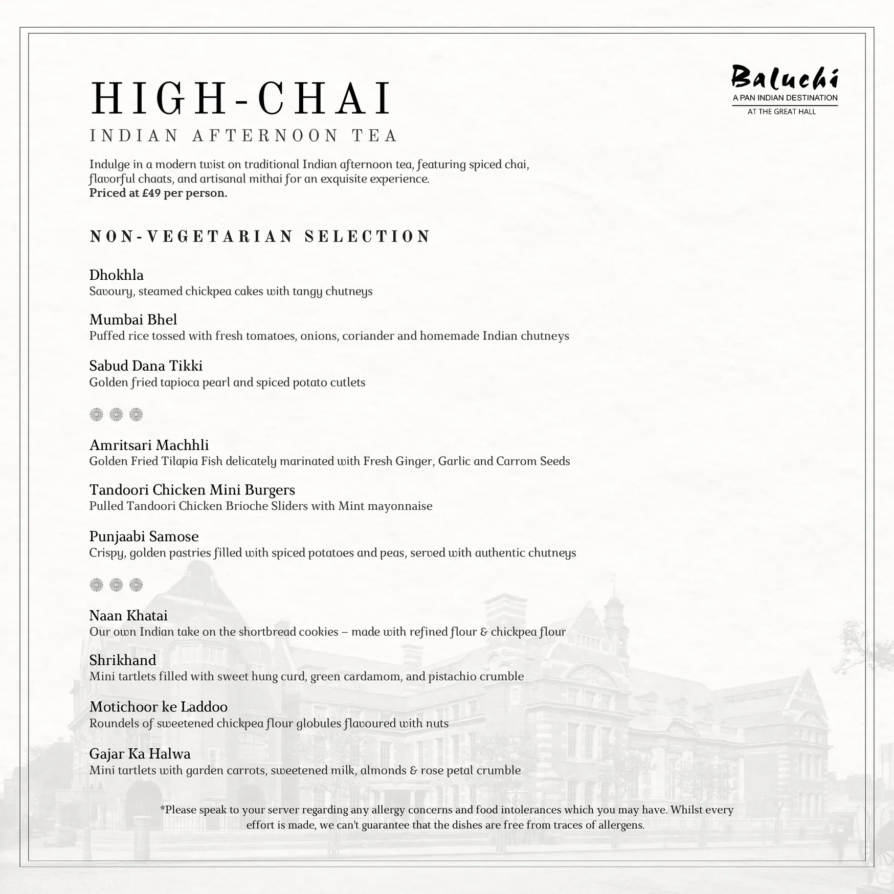 High Chai at The LaLiT menu, page 3