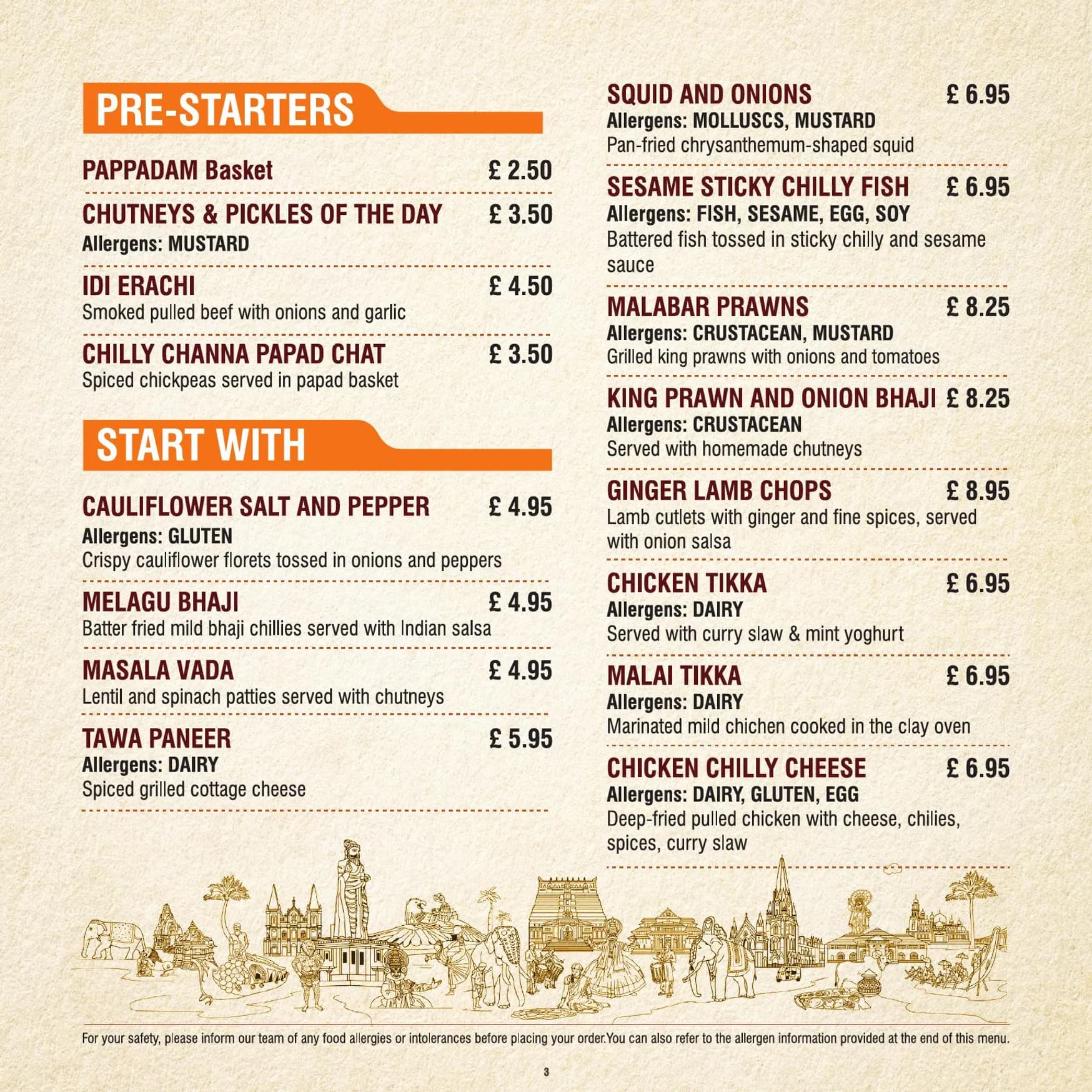 Curry Leaf menu, page 3