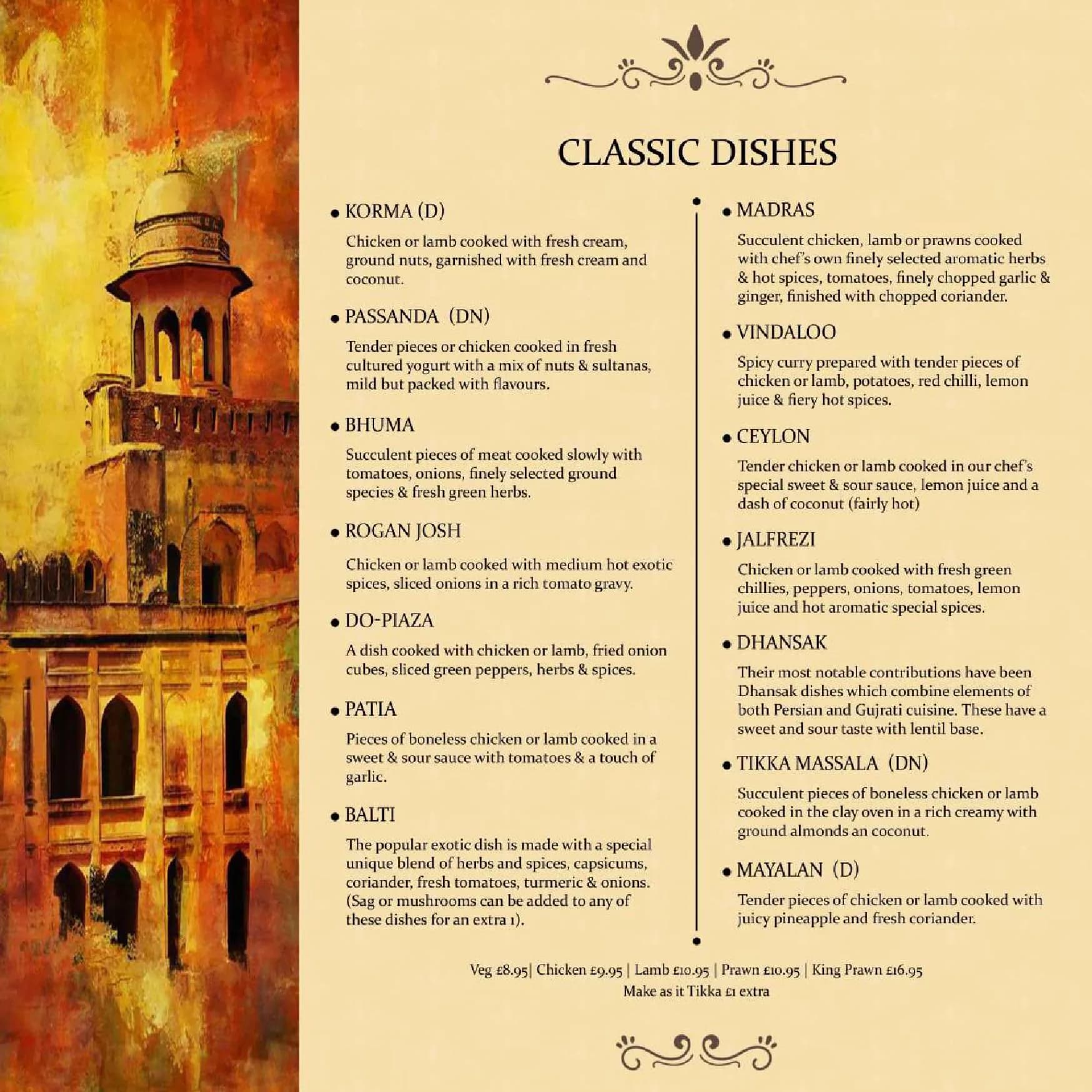 Dhuwan menu, page 3