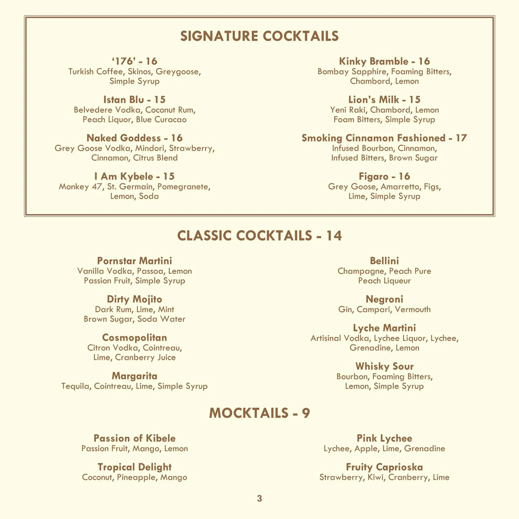 Kibele menu, page 5