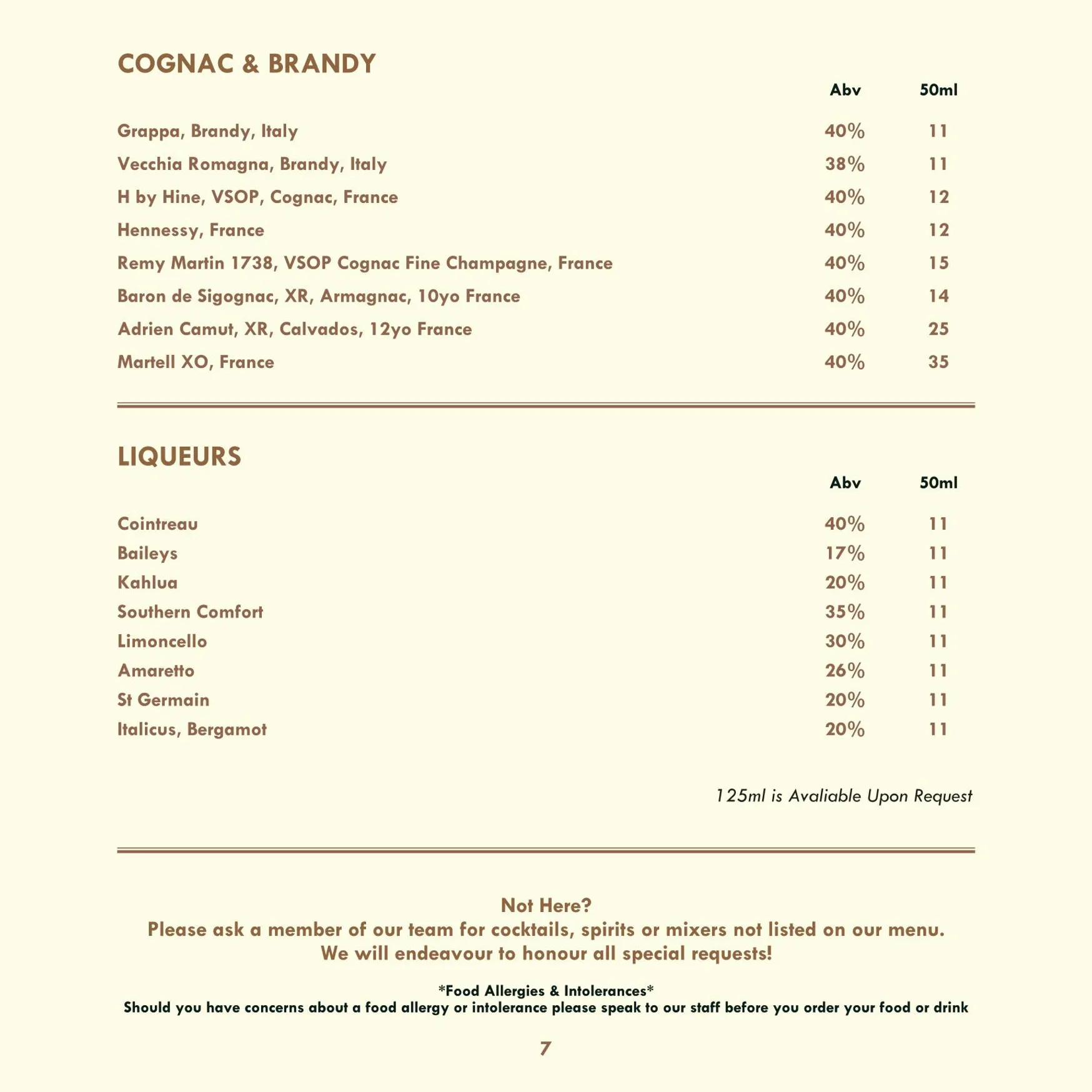 Kibele menu, page 9