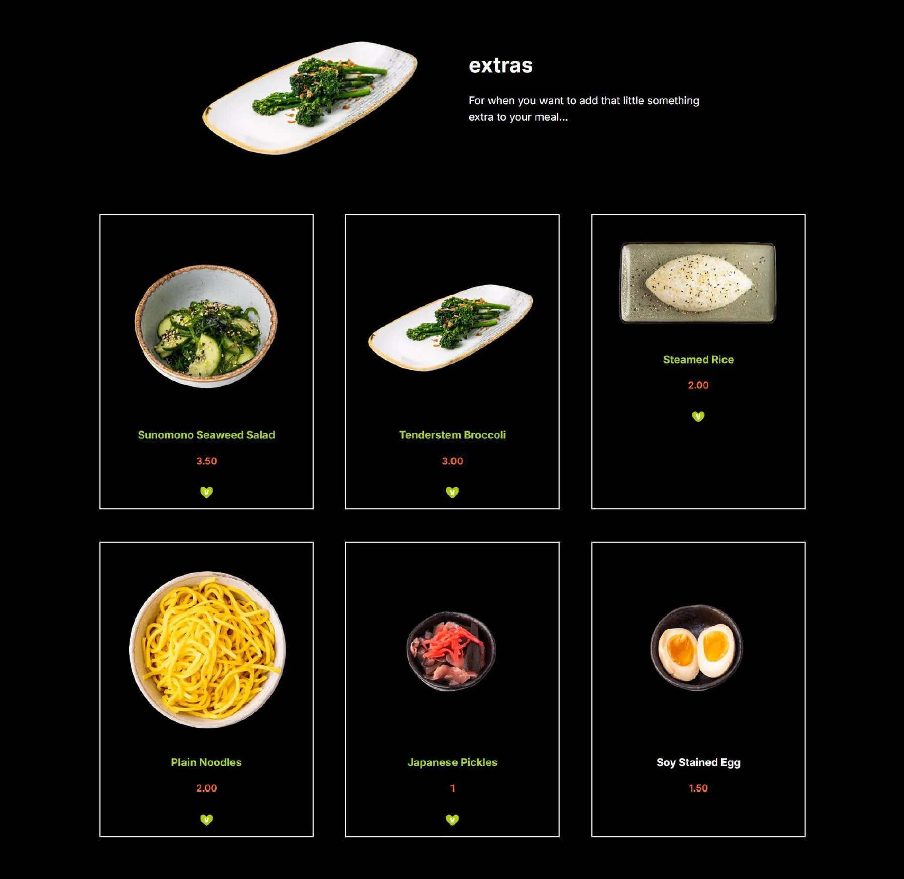 Yakinori menu, page 8