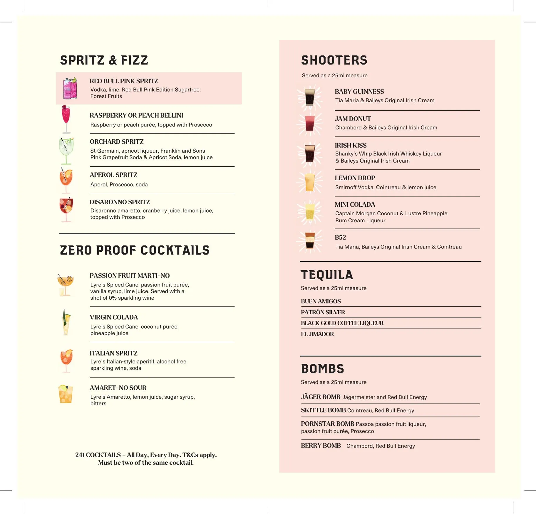 The Four Leaf menu, page 3