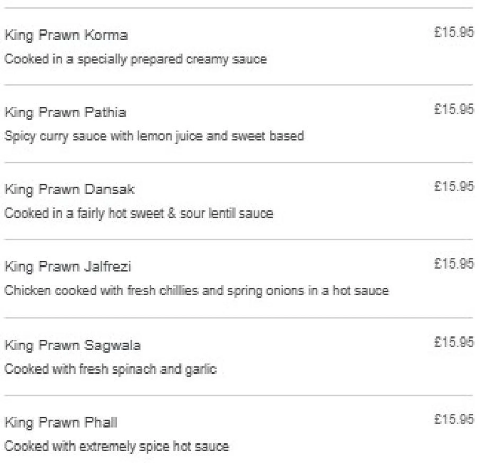Shah Tandoori menu, page 11