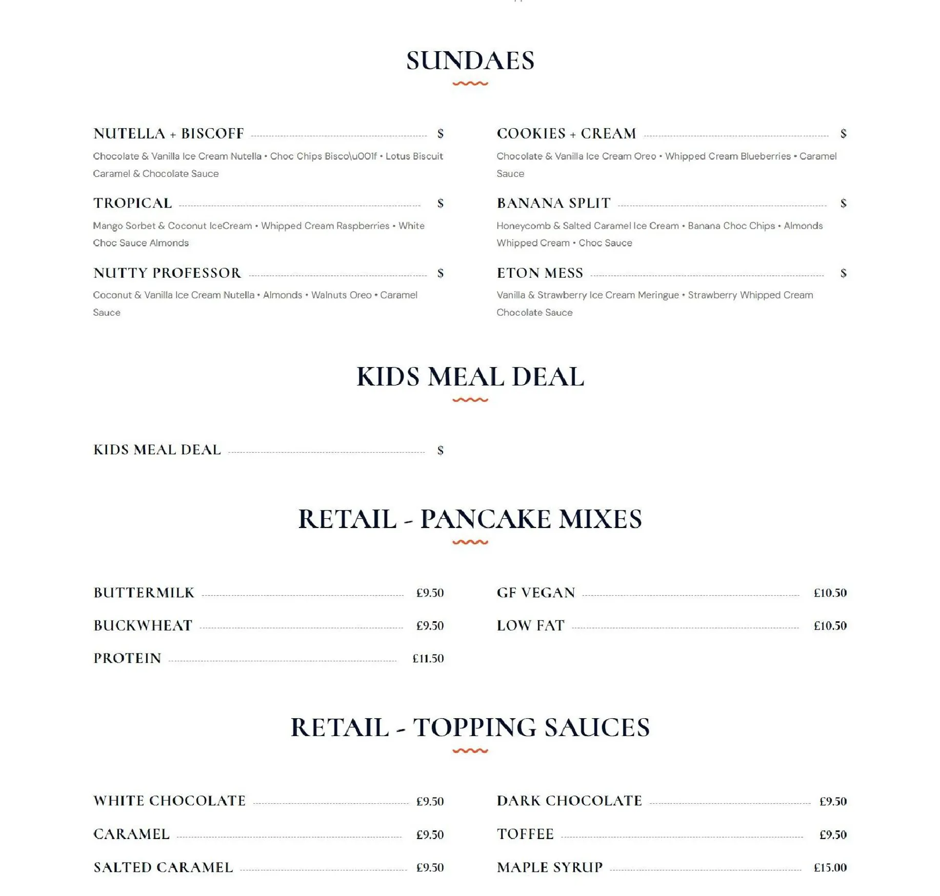 Stack & Still menu, page 2