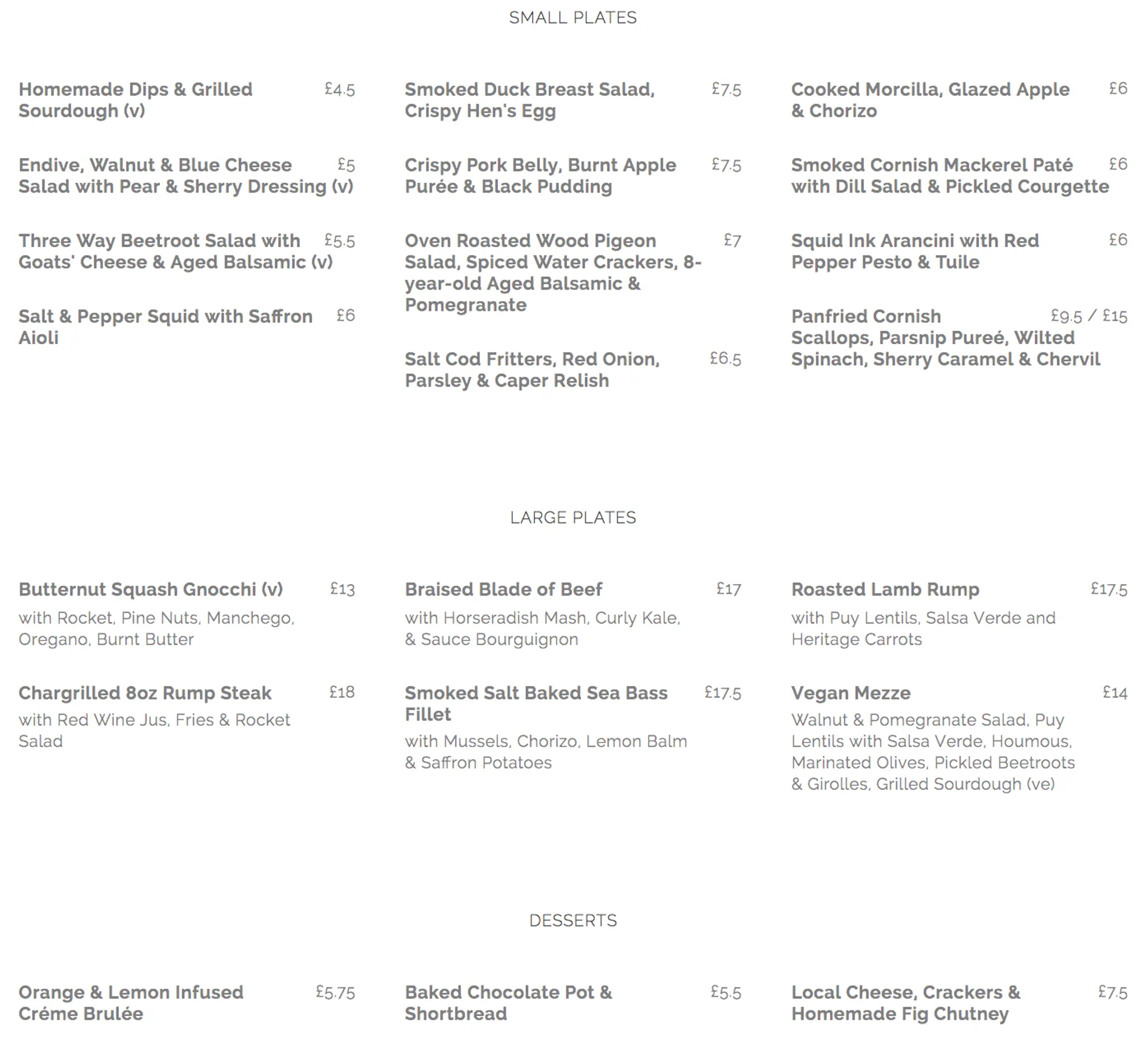 Muiño menu, page 2