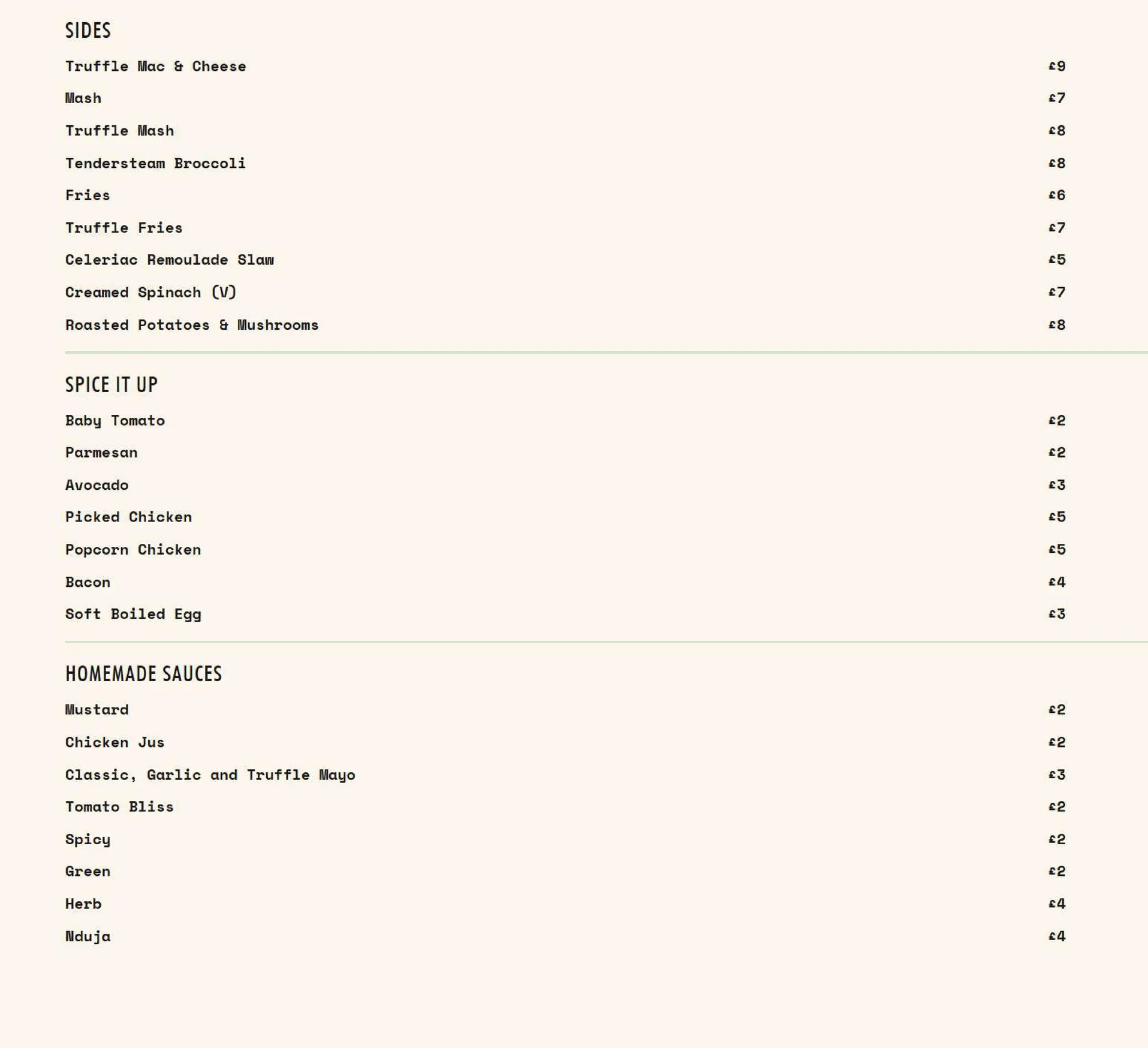Cocotte Parsons Green menu, page 2