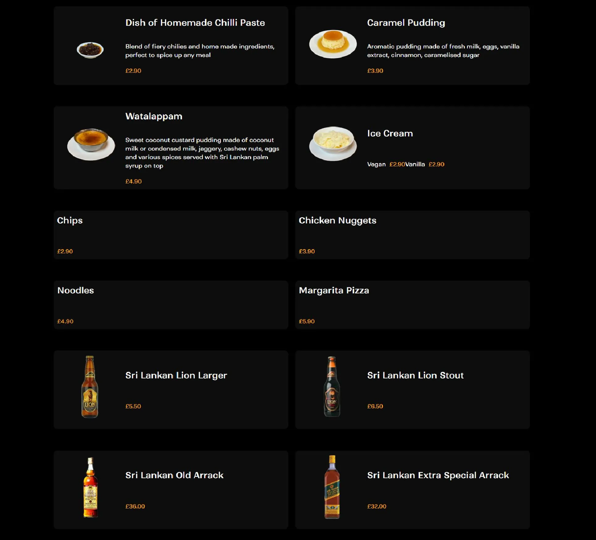 Athugala Ceylon menu, page 4