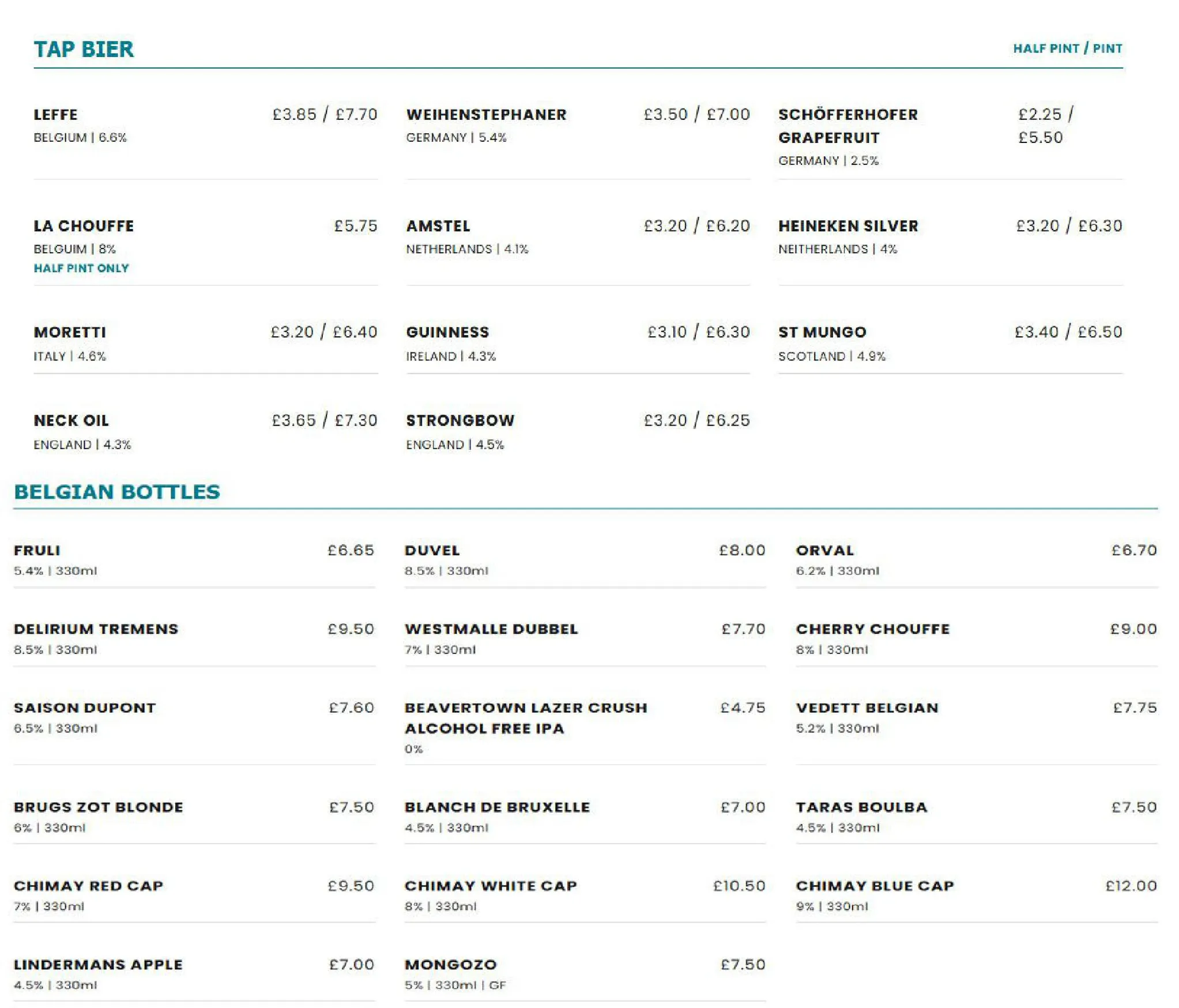Brel menu, page 6