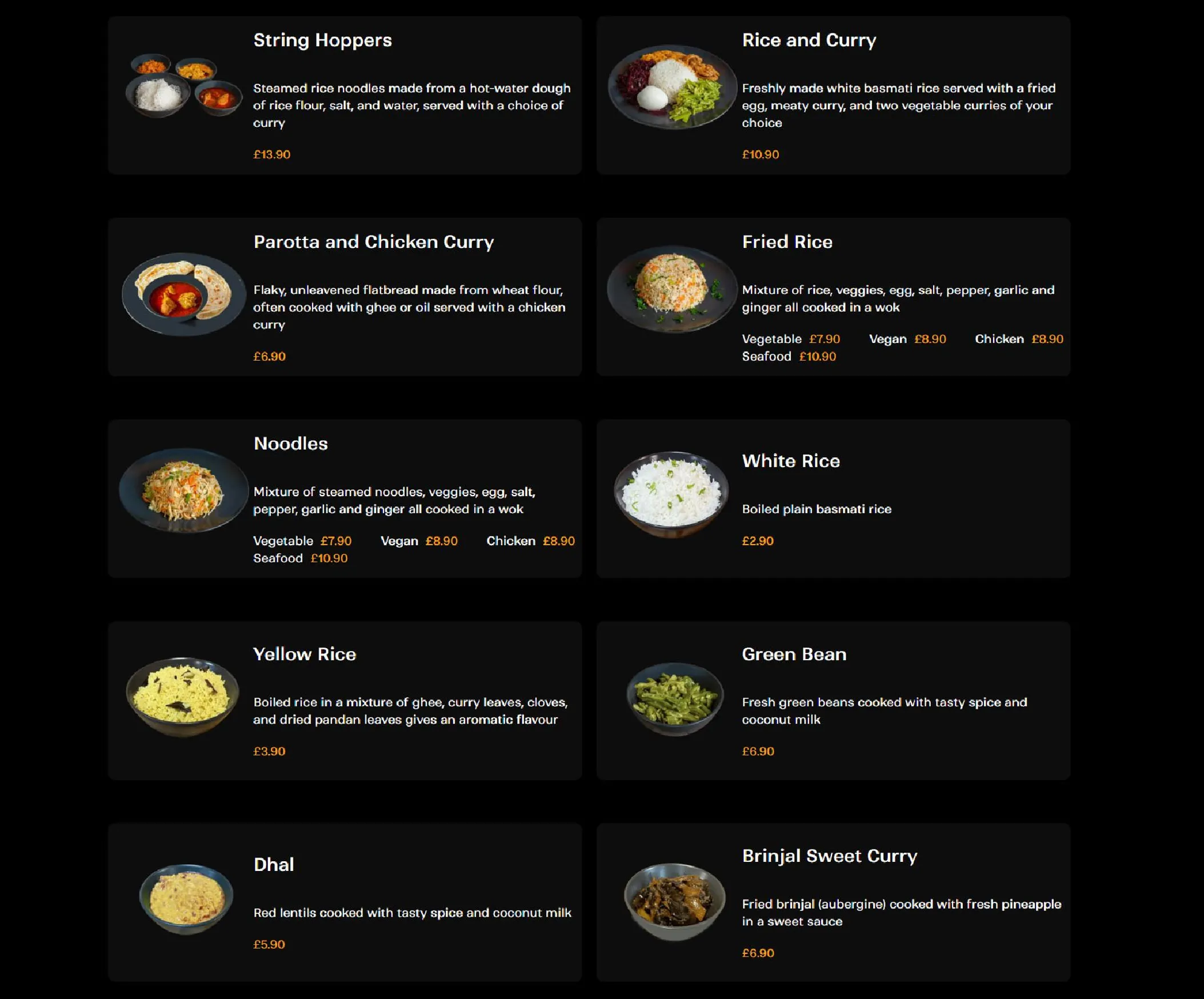 Athugala Ceylon menu, page 2