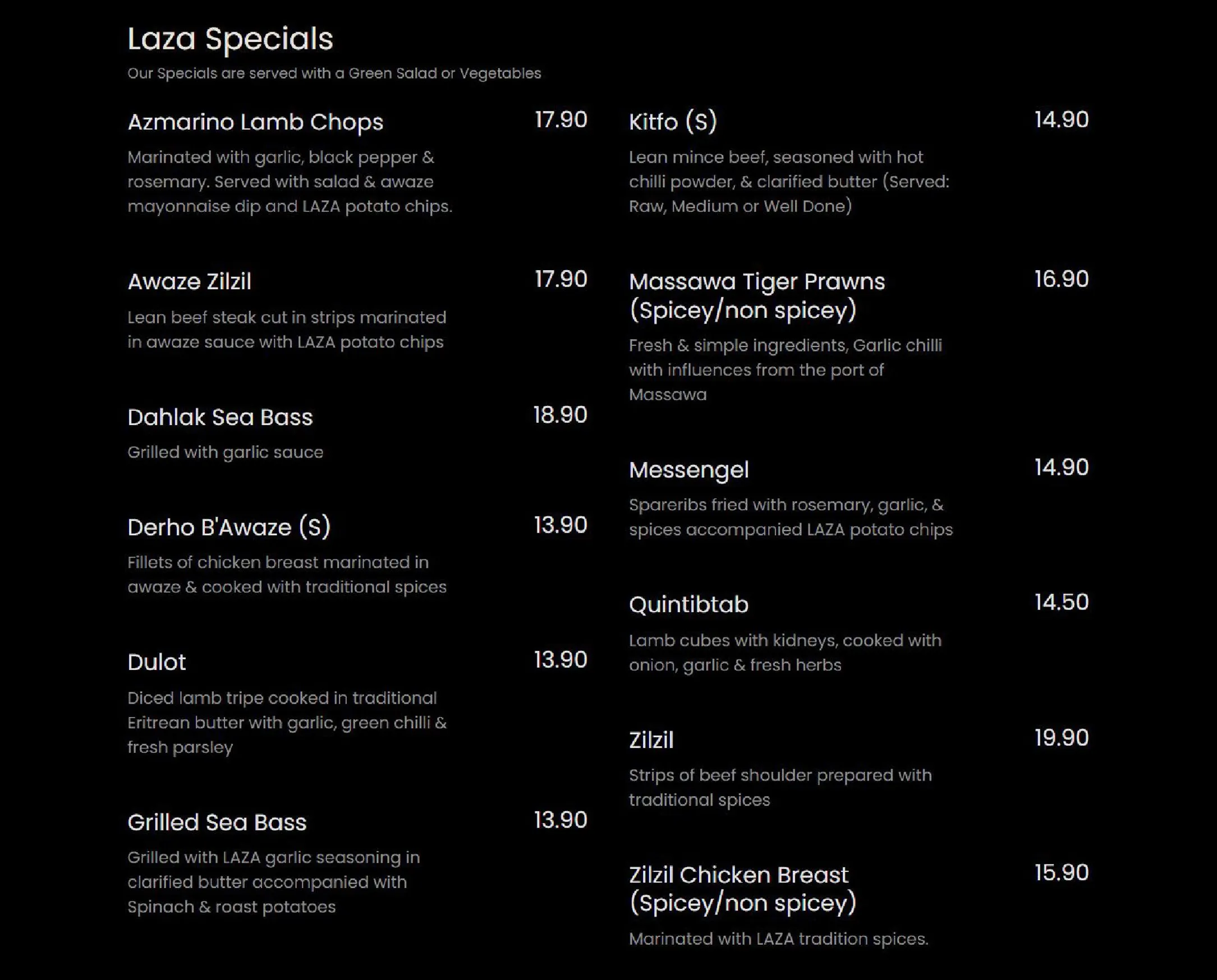 Laza menu, page 4