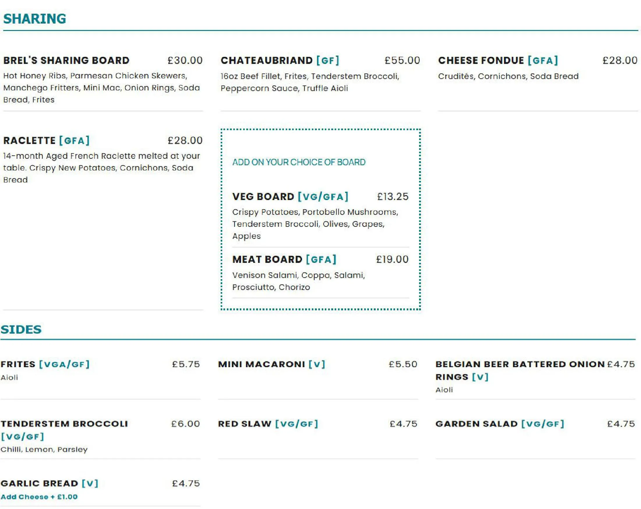 Brel menu, page 4