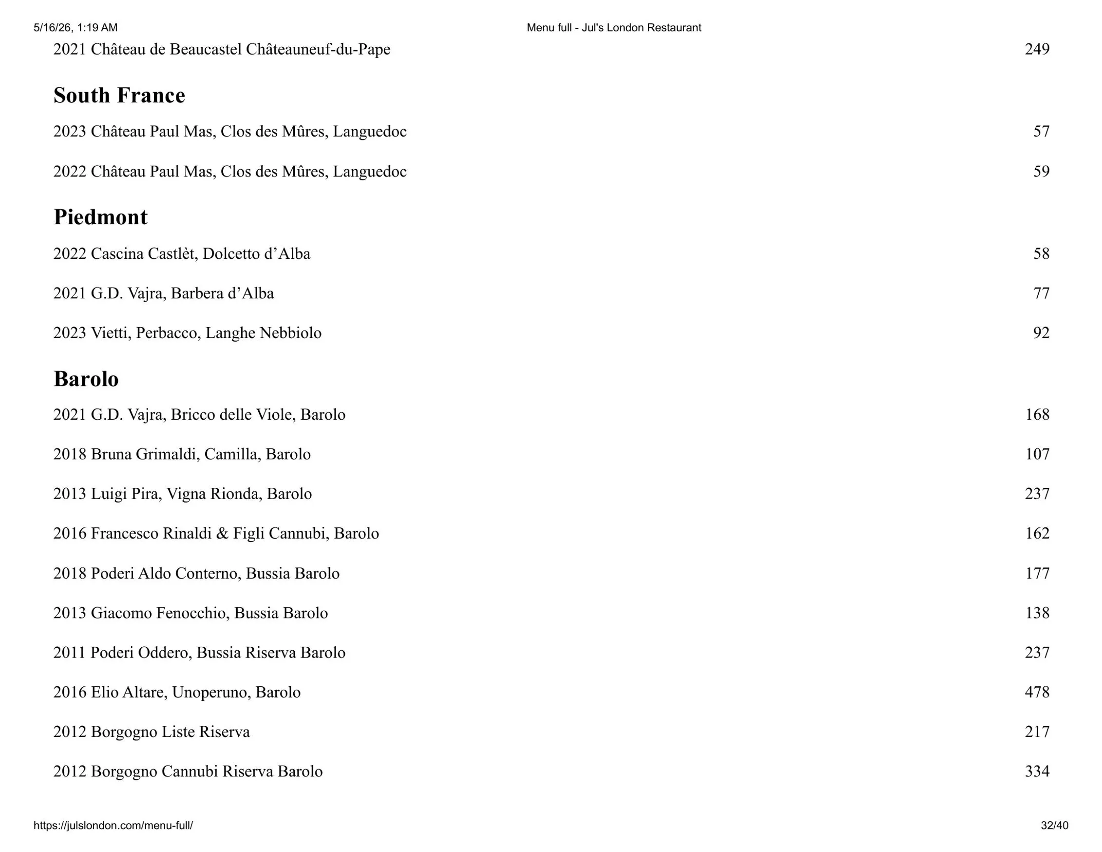 Jul's menu, page 32