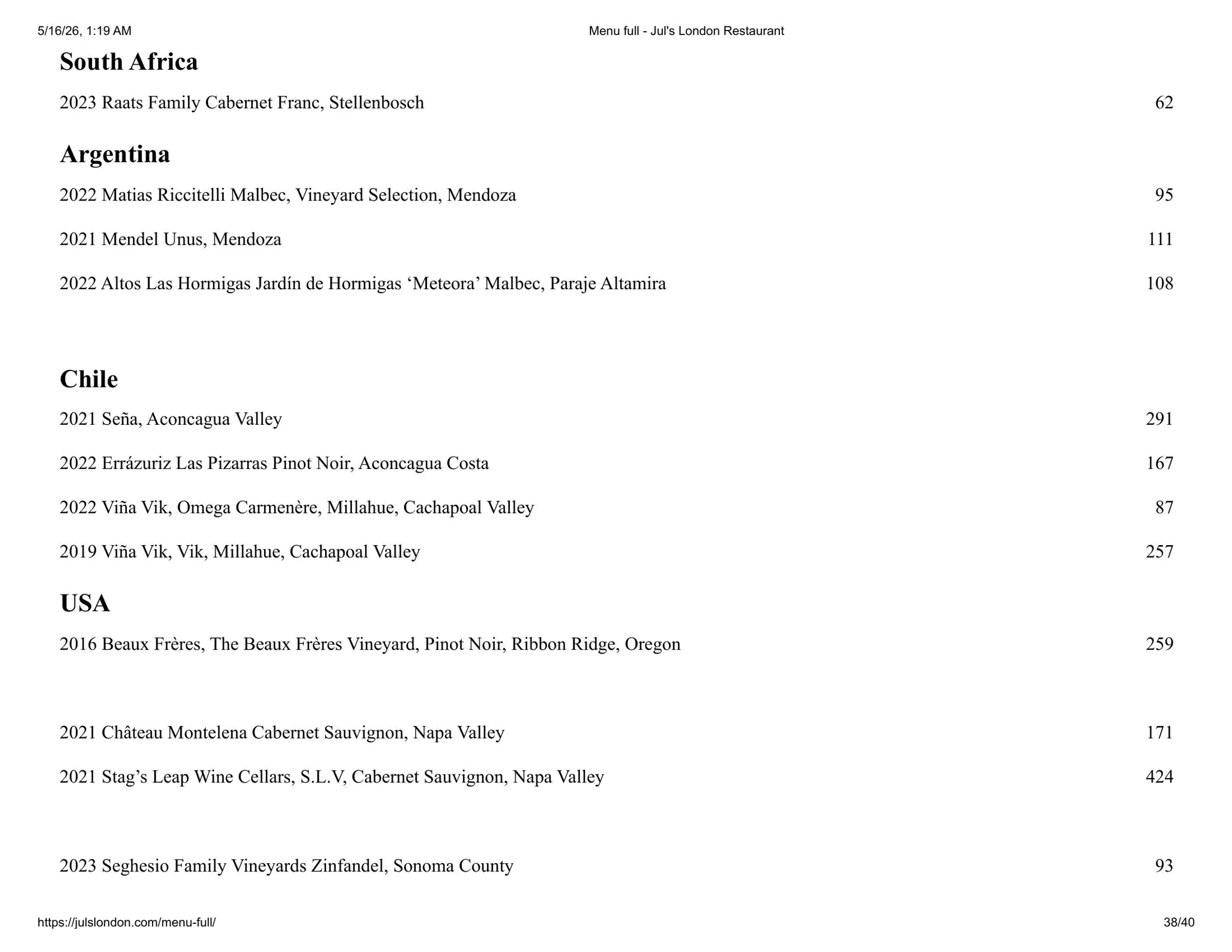 Jul's menu, page 38