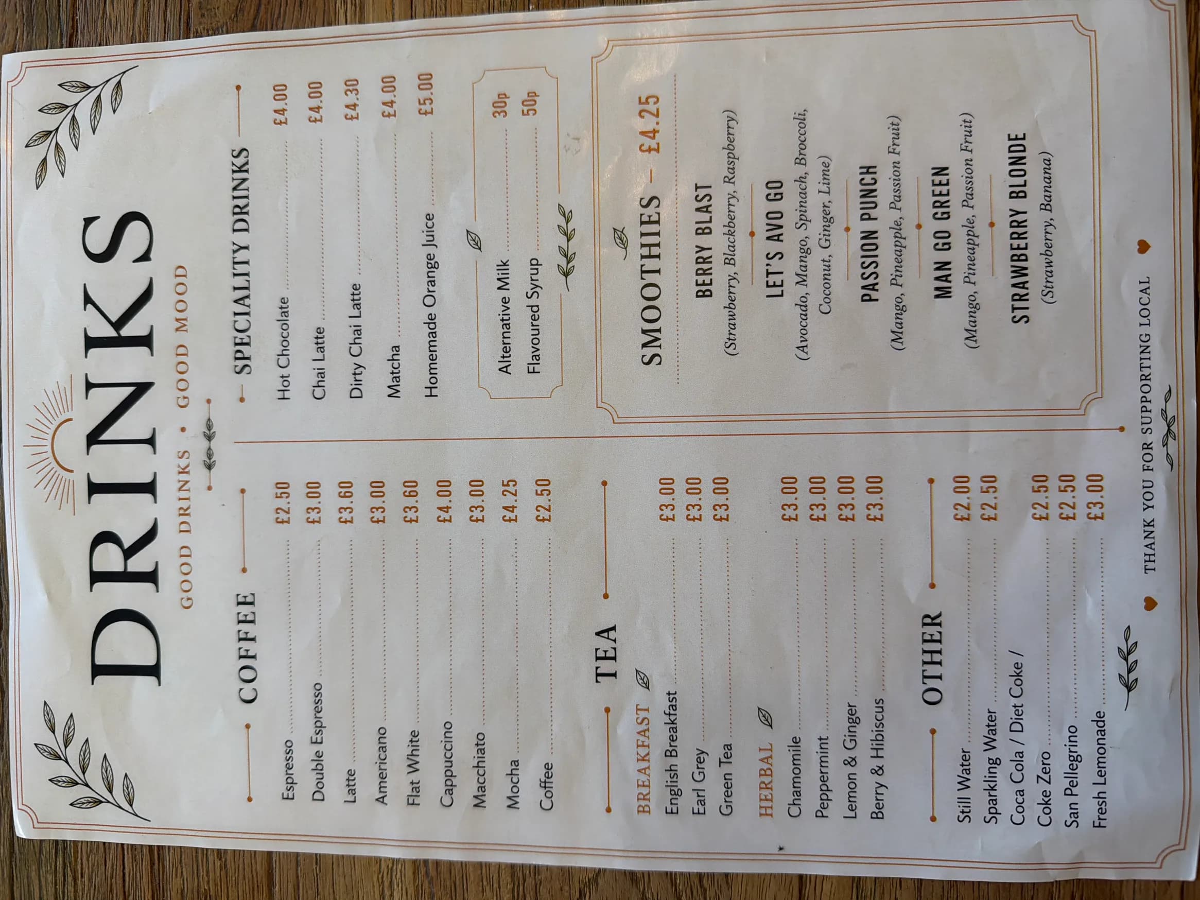 Arthur's Cafe and Bistro menu, page 5