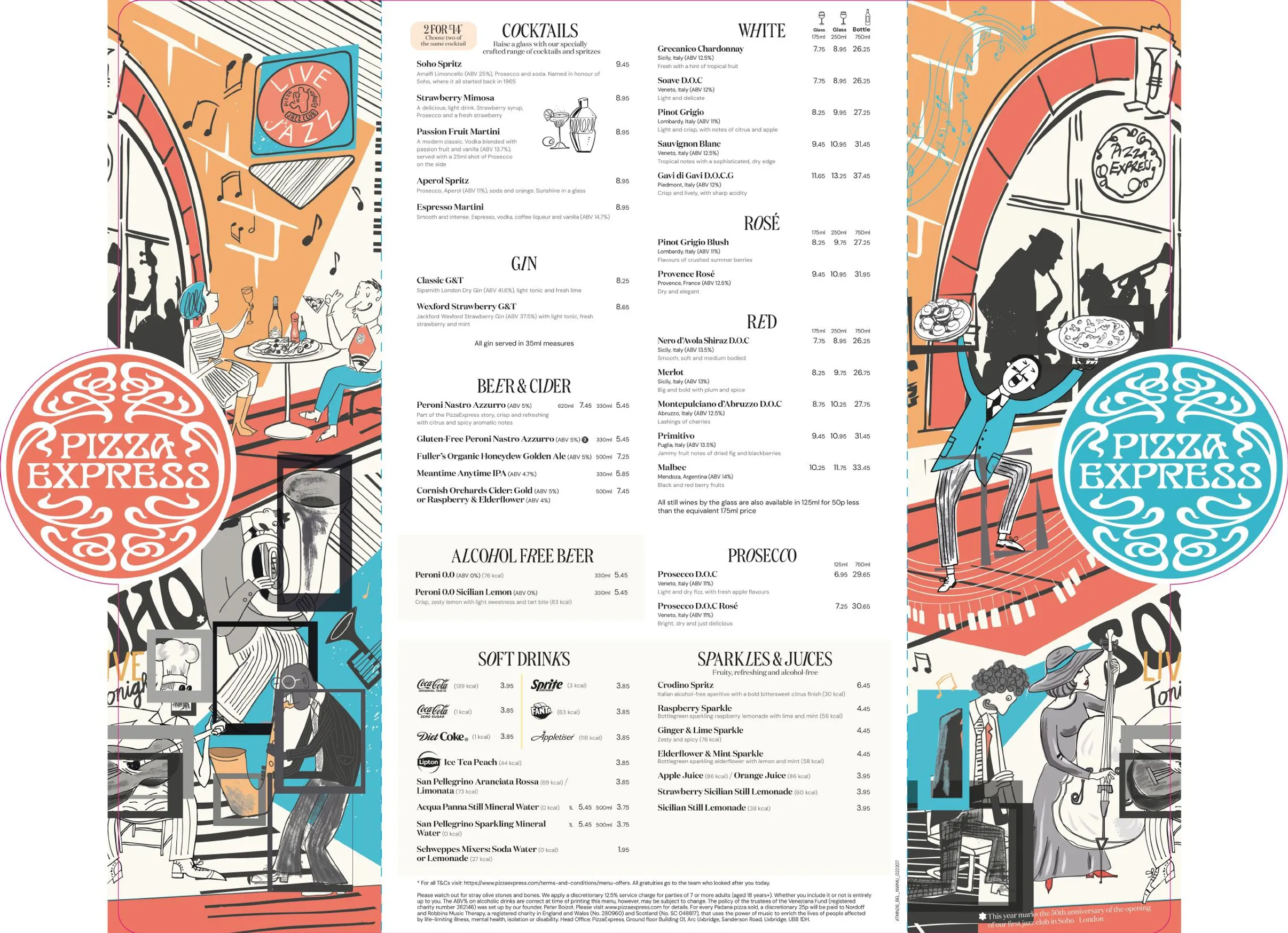 PizzaExpress Bedford Street menu, page 1