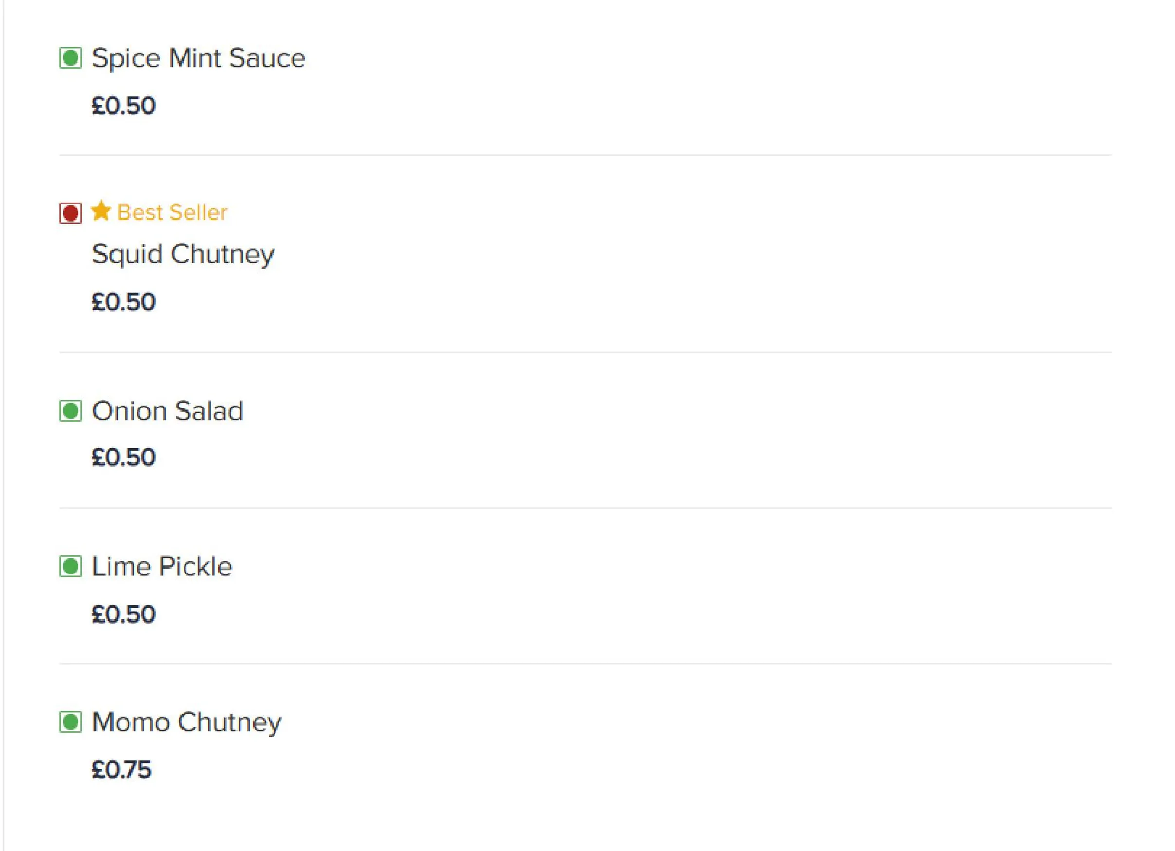 Gurkha Express menu, page 21