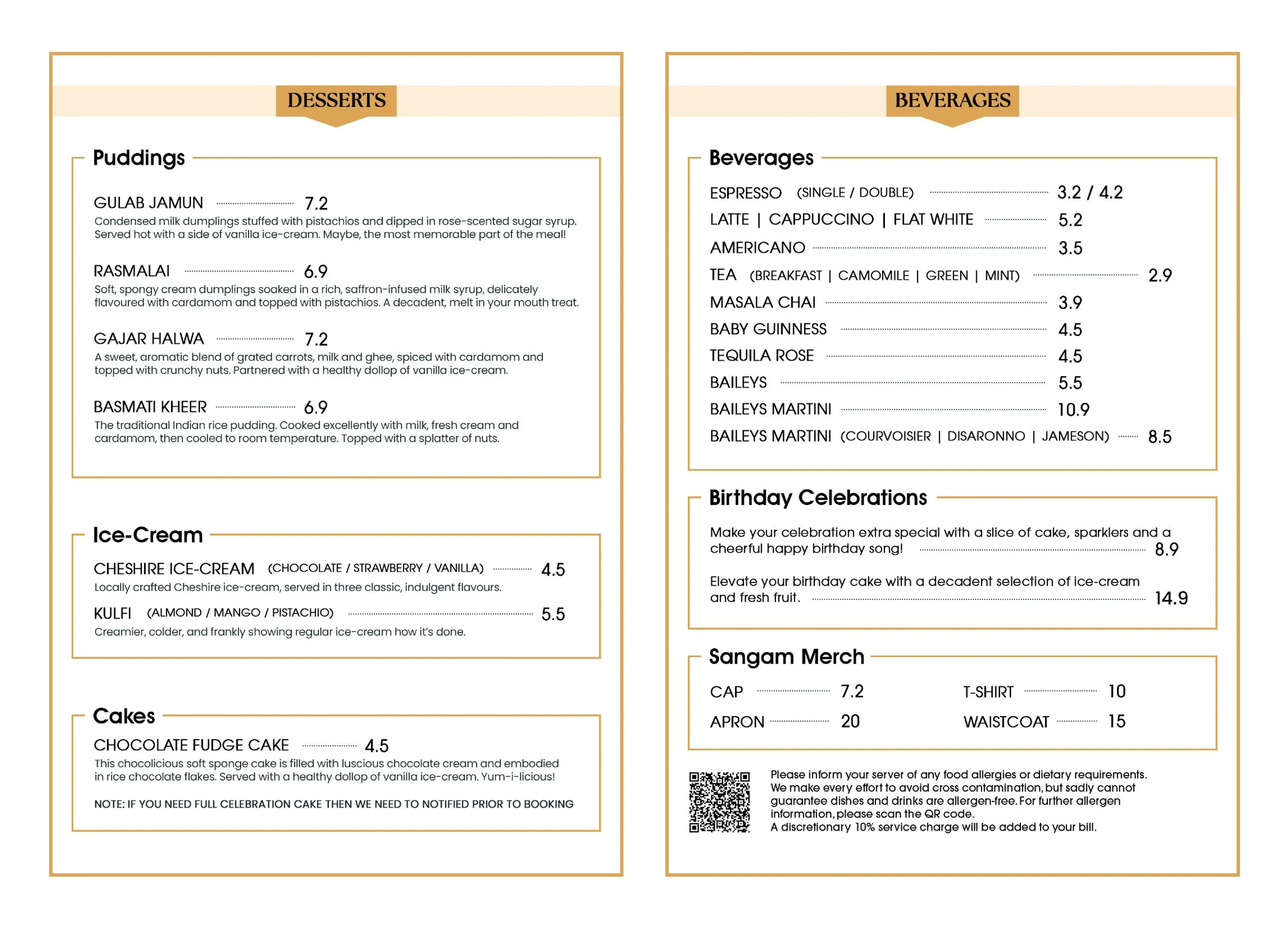 Sangam City menu, page 4