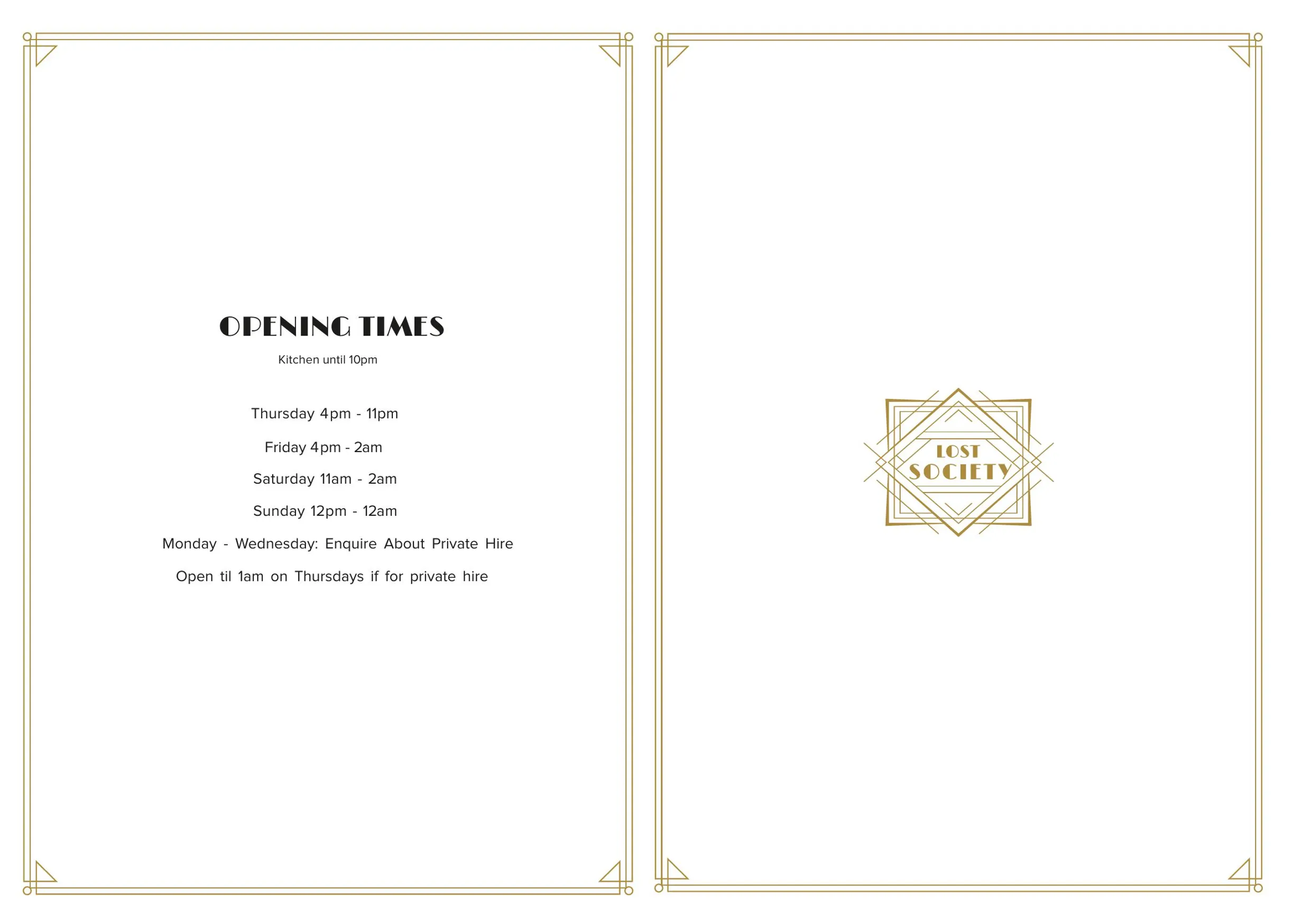 Lost Society menu, page 6