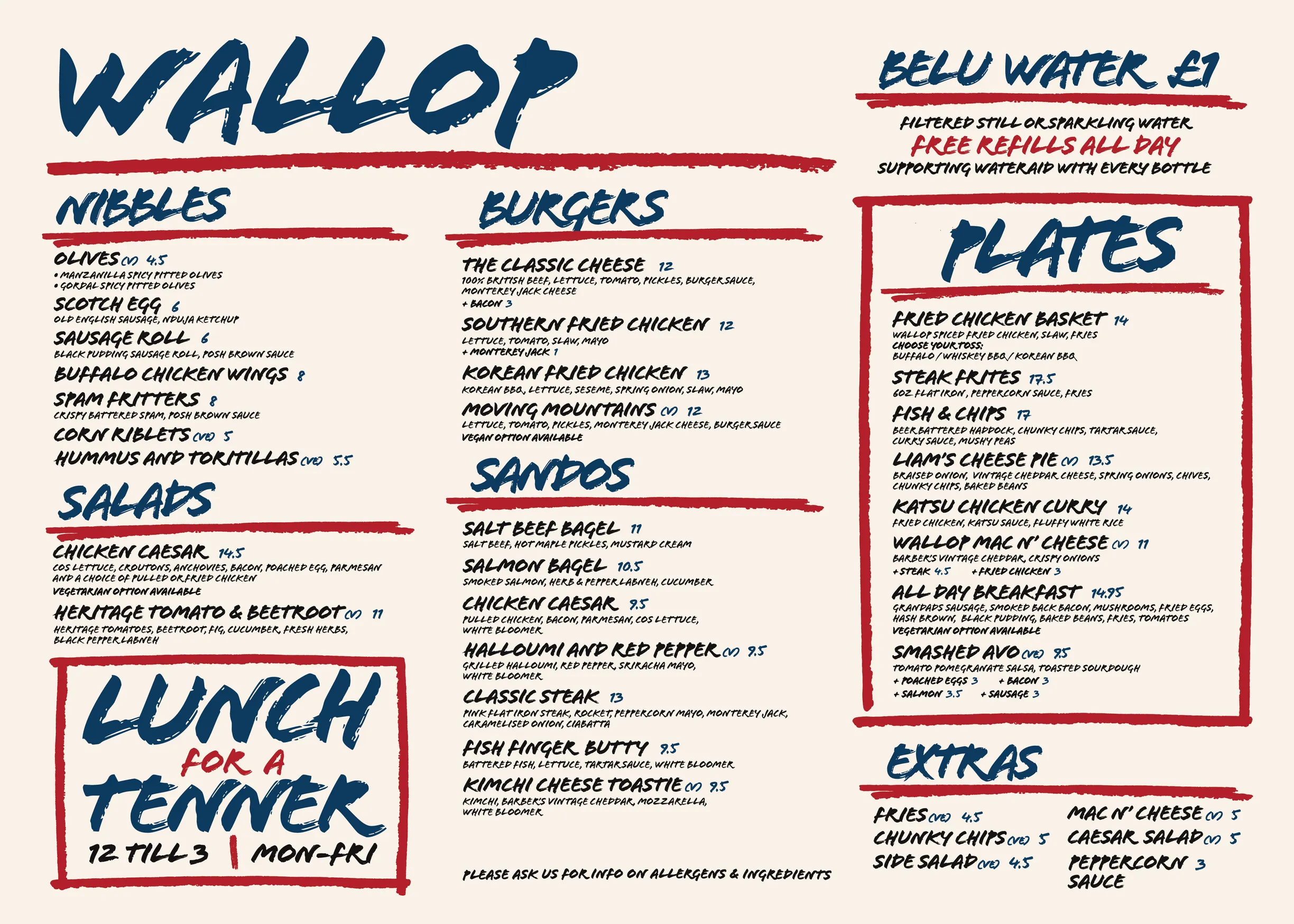 Wallop menu, page 1