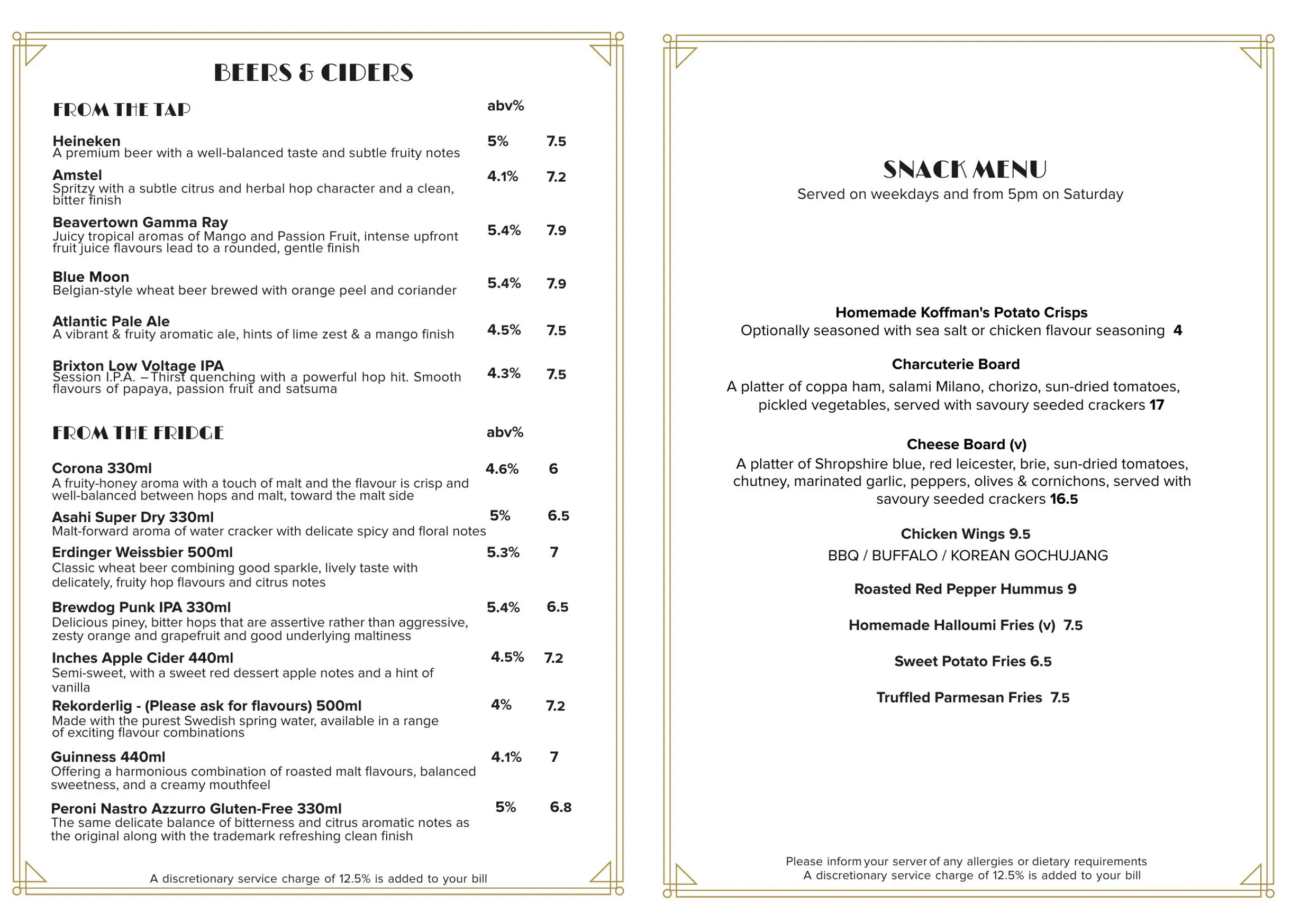 Lost Society menu, page 2
