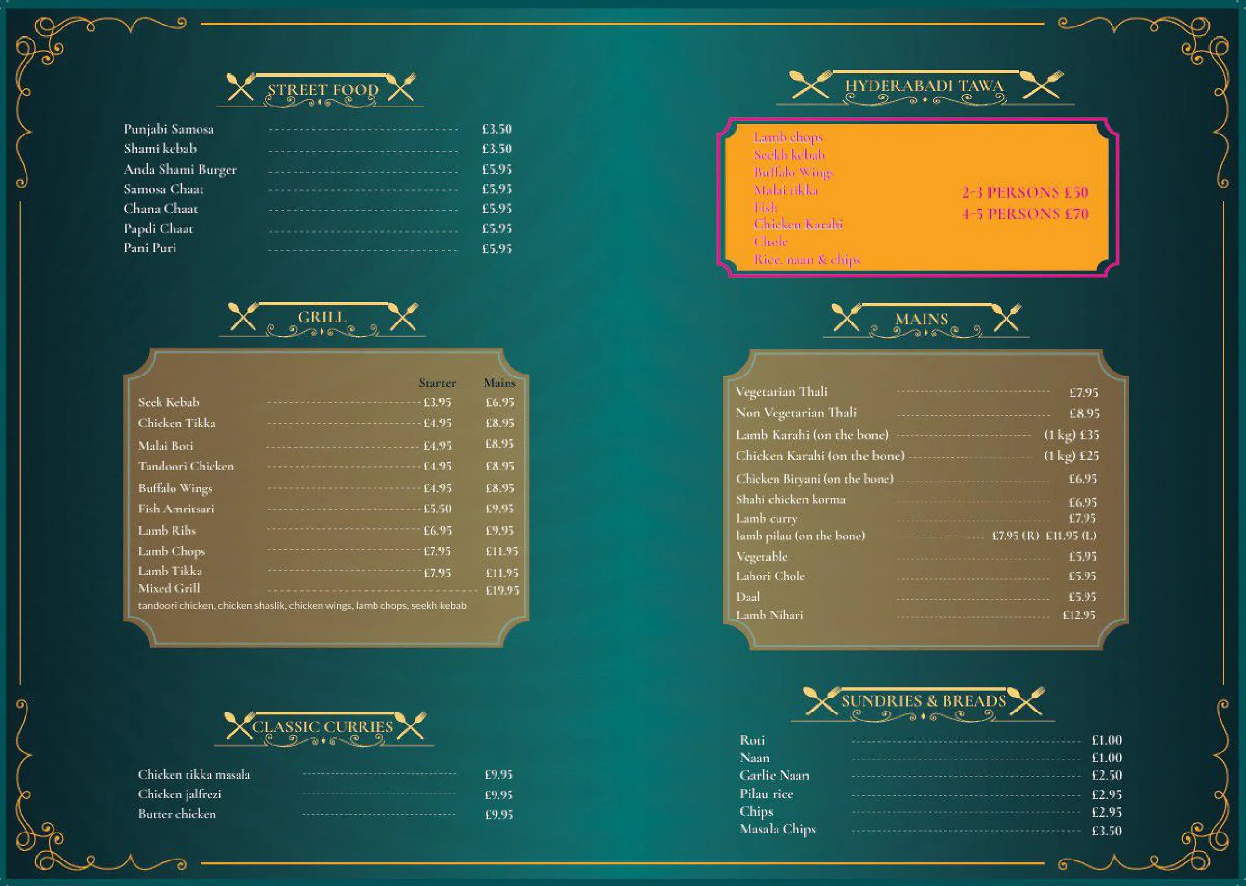 Noshh Grill menu, page 2