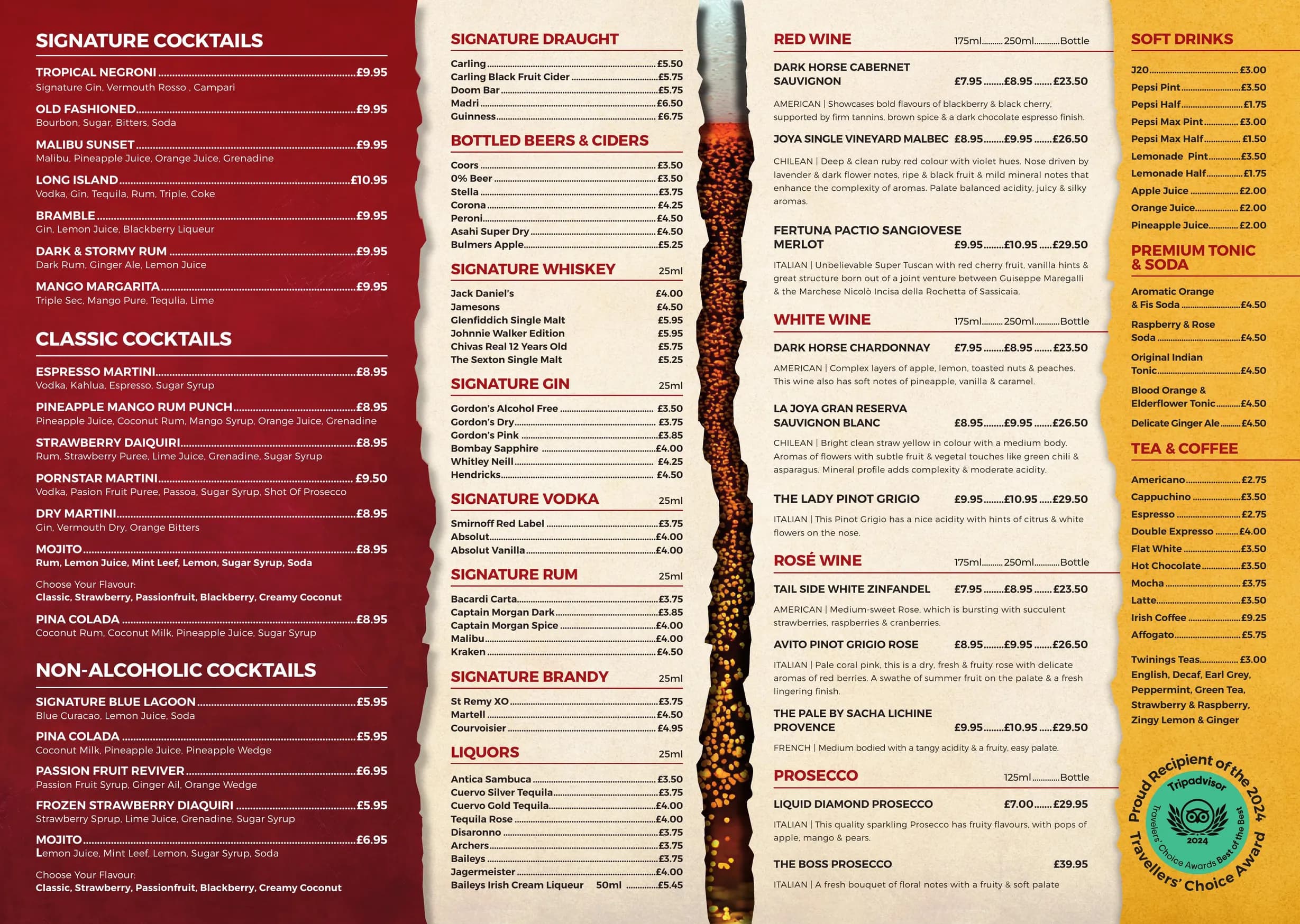 Signature Steakhouse menu, page 2