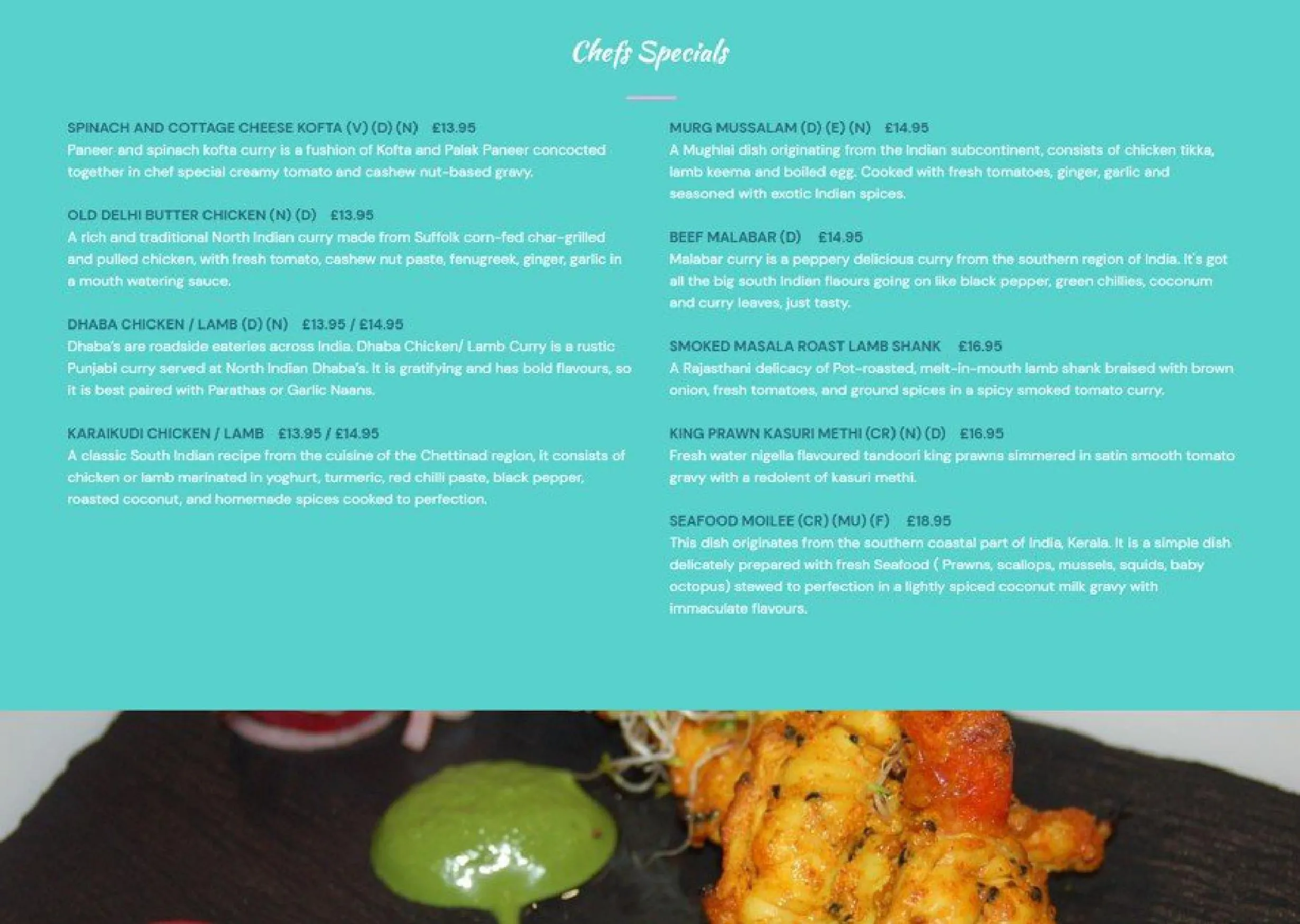 Indian Rassasy menu, page 2