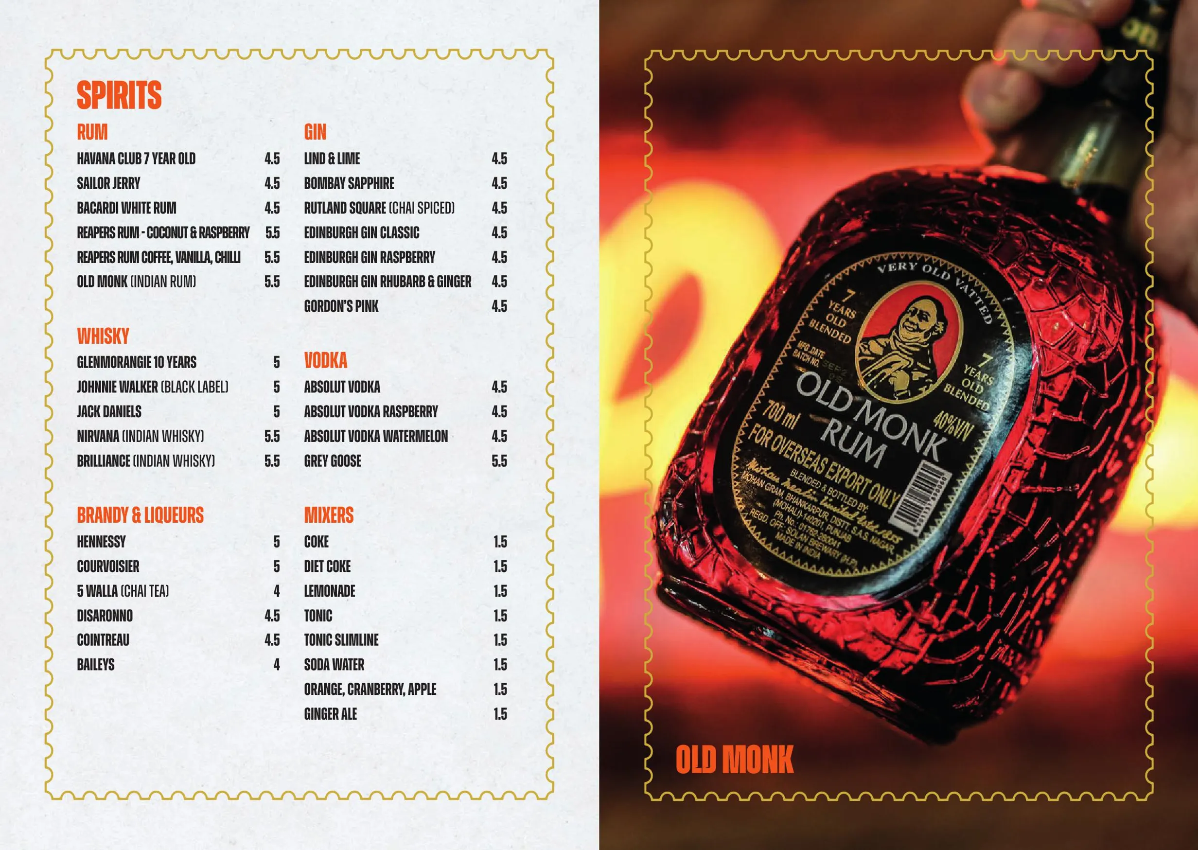 The Pakora Bar menu, page 7