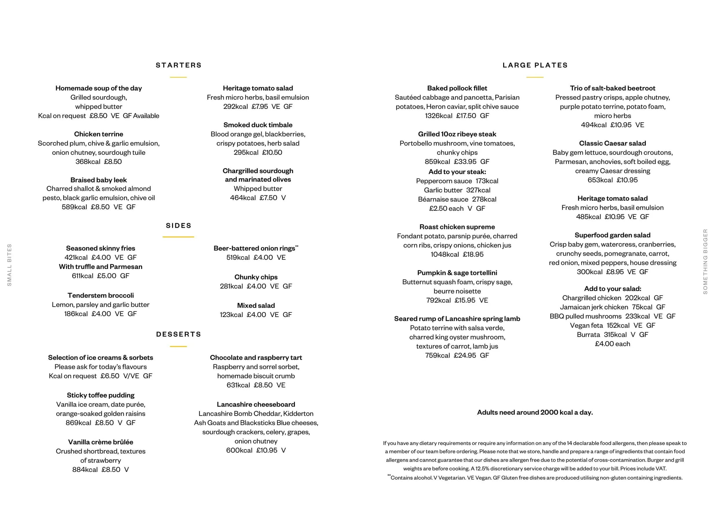 Runyon's menu, page 1