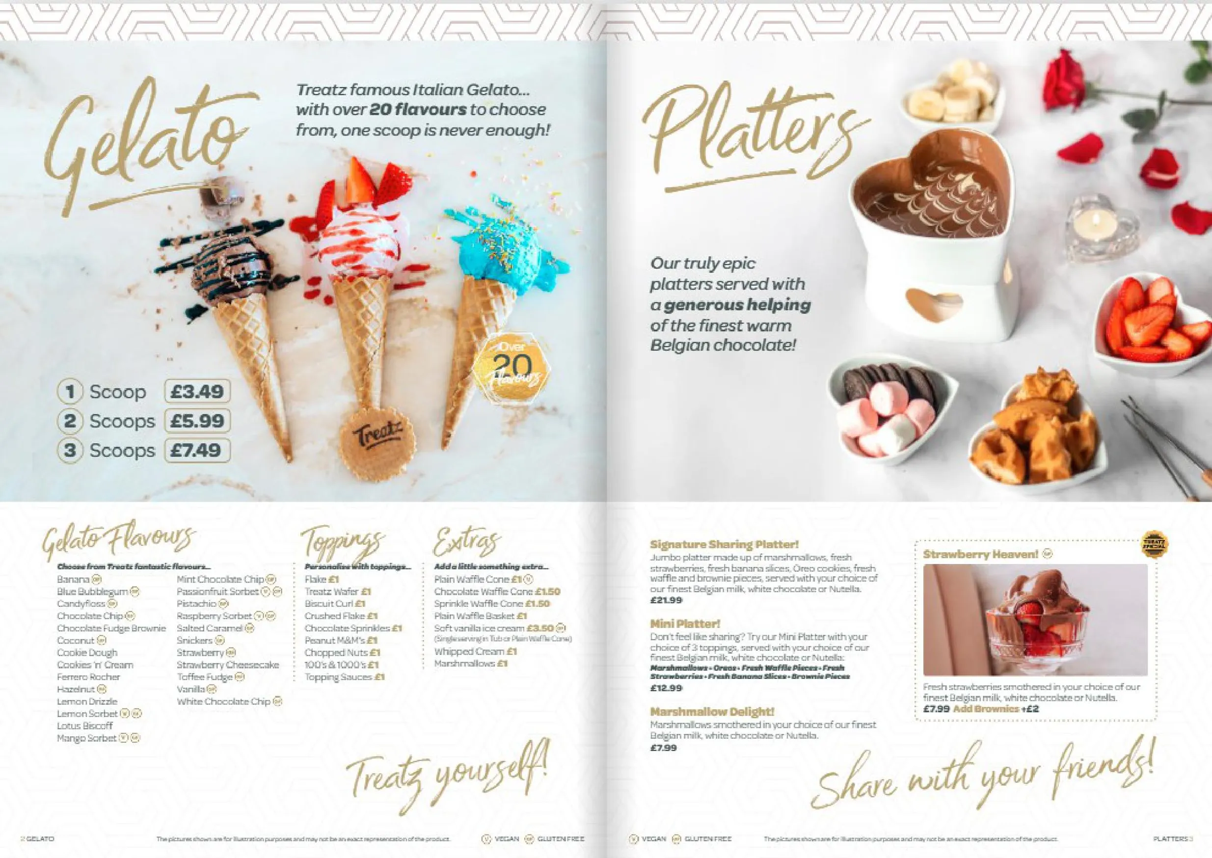 Treatz - Oxford menu, page 1