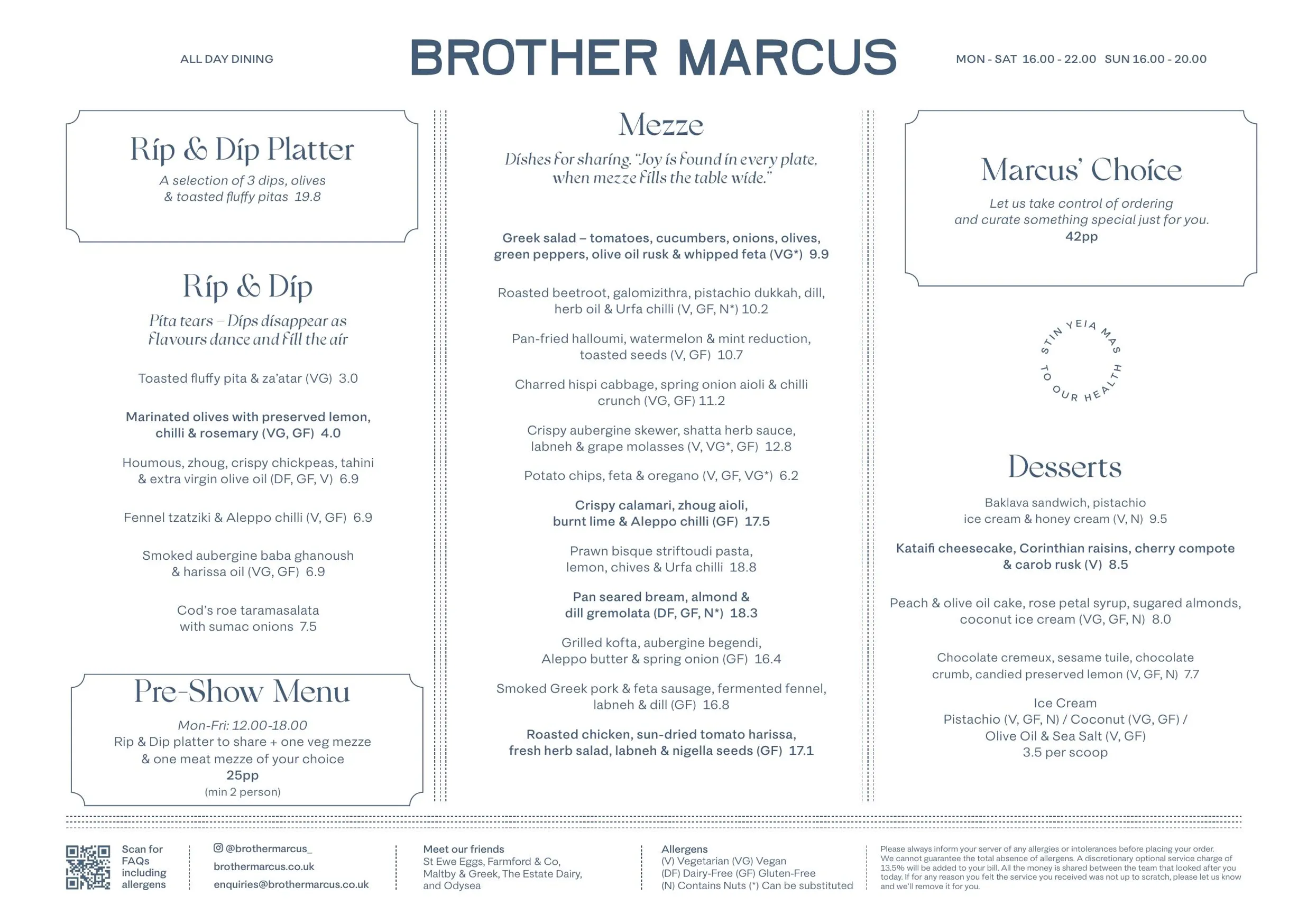 Brother Marcus Borough menu, page 3