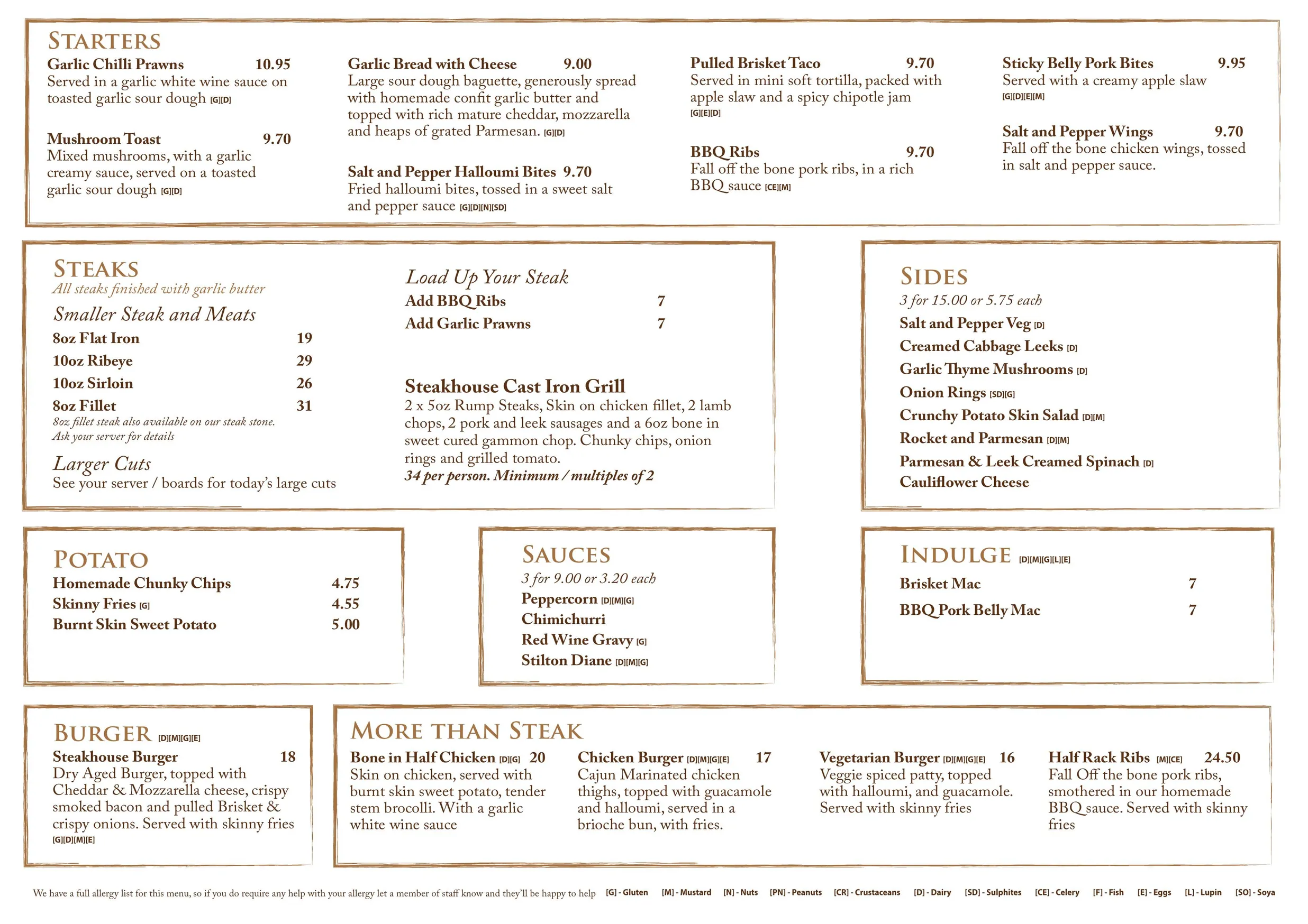 Churrasco Steakhouse Aigburth menu, page 1