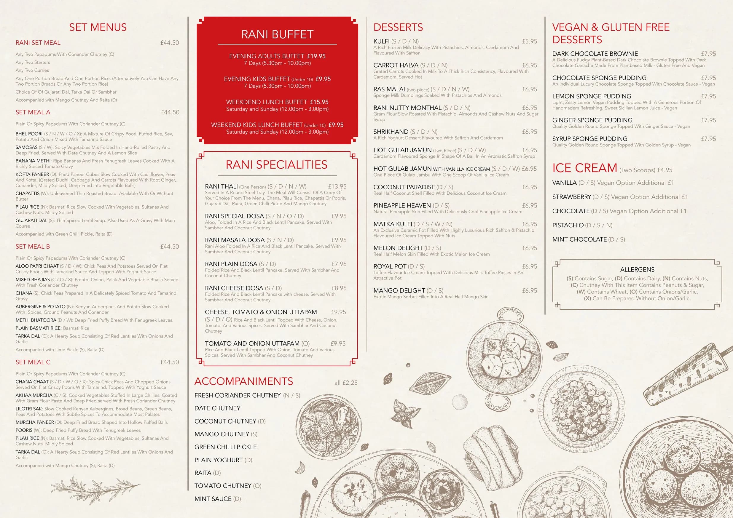Rani Vegetarian menu, page 2