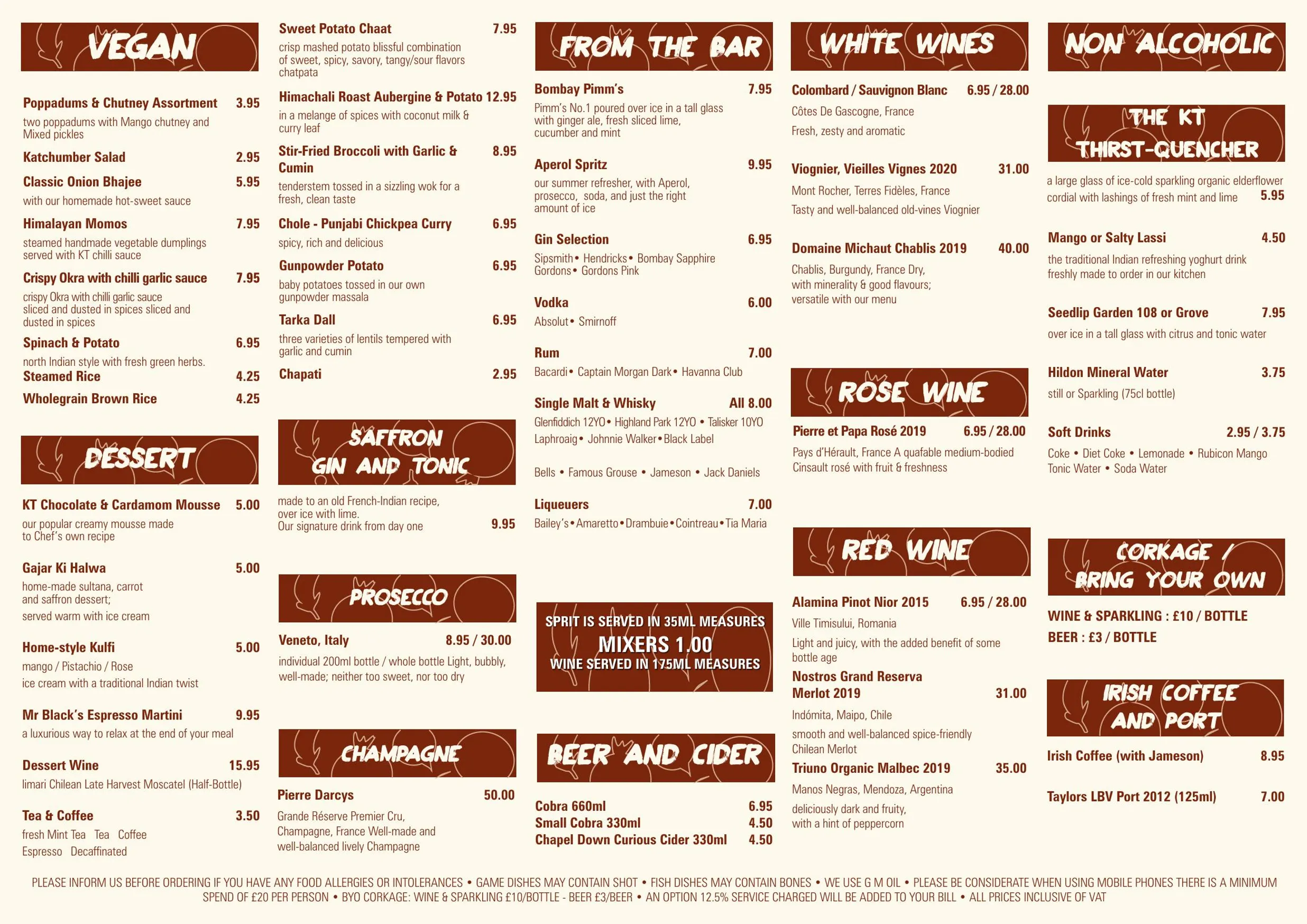 Kennington Tandoori menu, page 2